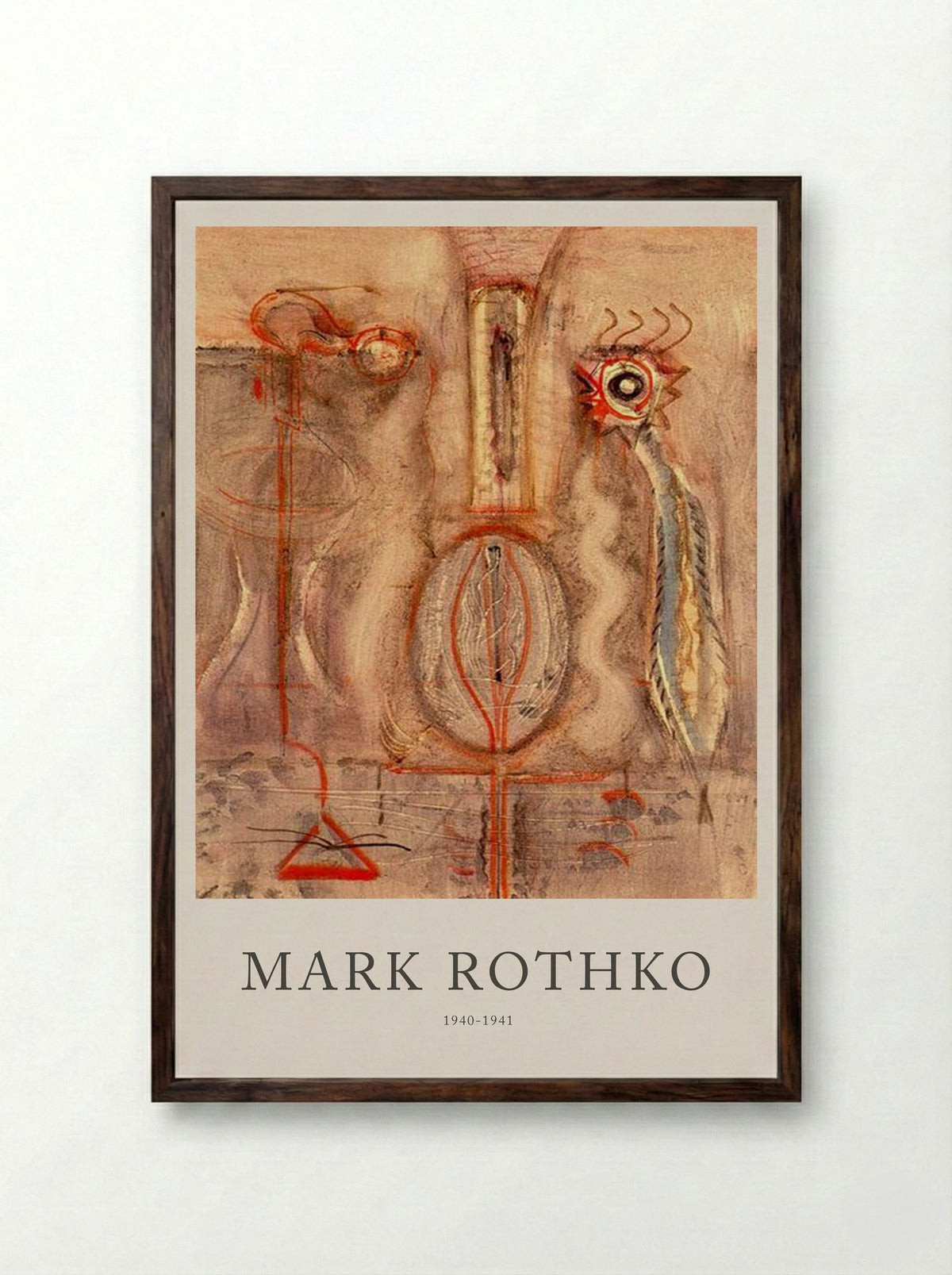 Untitled (Biomorphic Composition) - Mark Rothko - Framed Print Dark Wood
