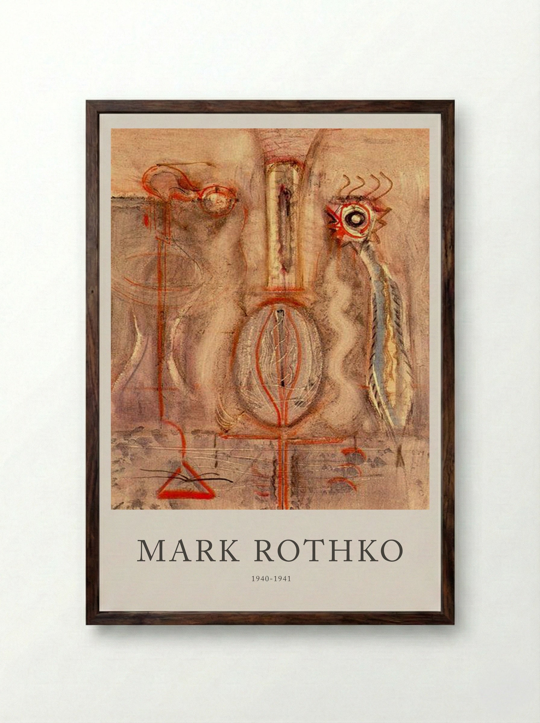 Untitled (Biomorphic Composition) - Mark Rothko - Framed Print Dark Wood