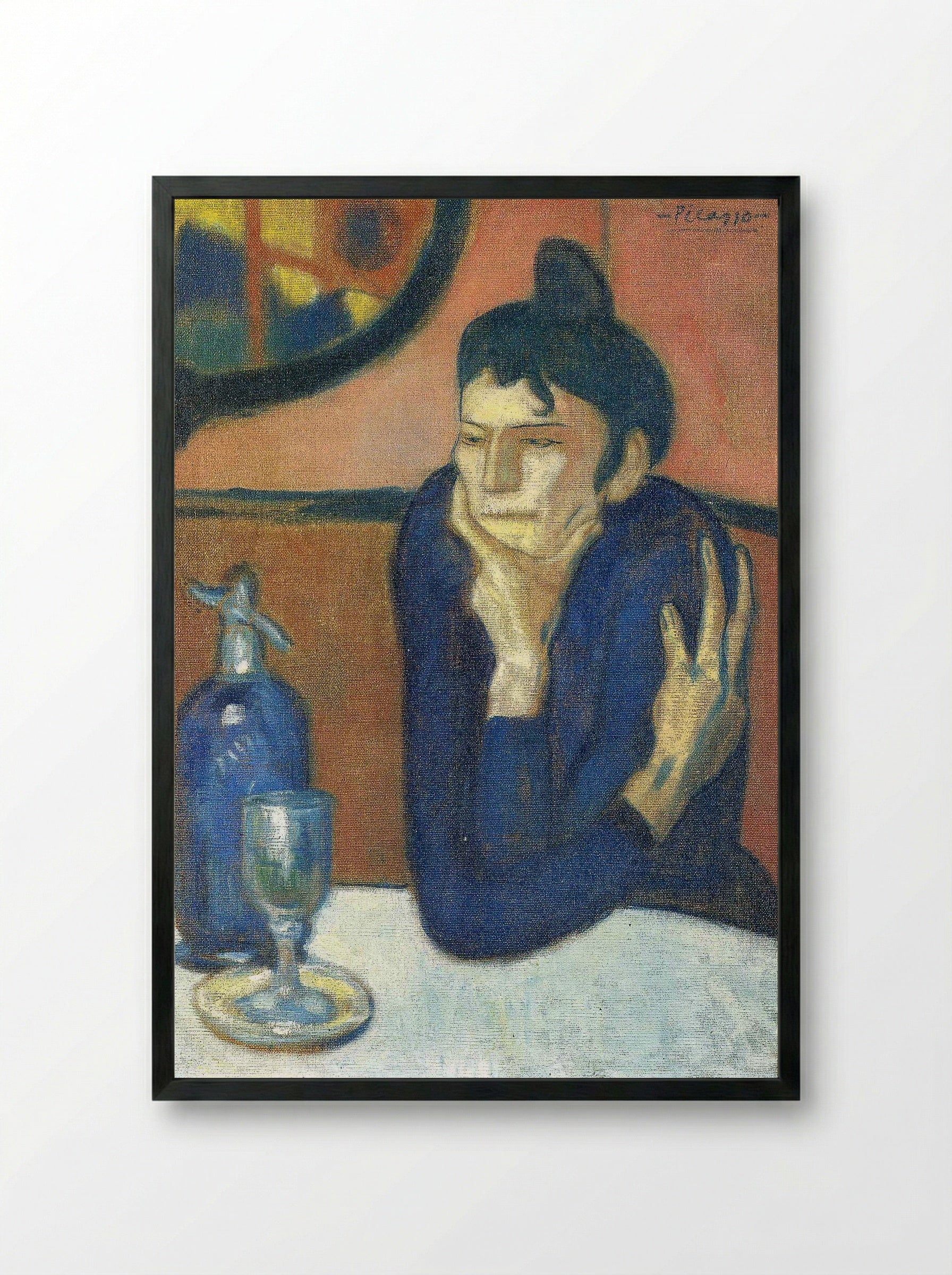 The Absinthe Drinker - Pablo Picasso - Framed Print Black