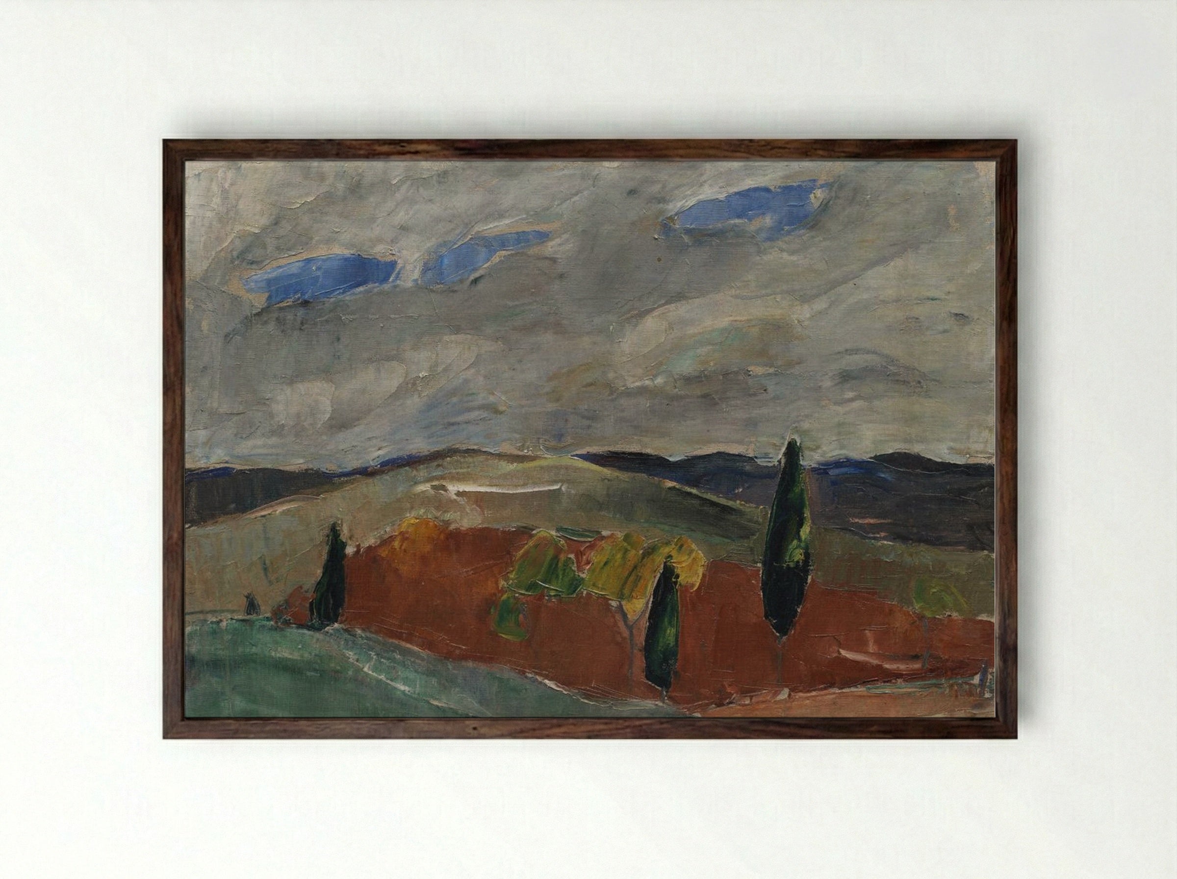 Cemetery Road in Toledo - Jens Adolf Jerichau - Framed Print Dark Wood