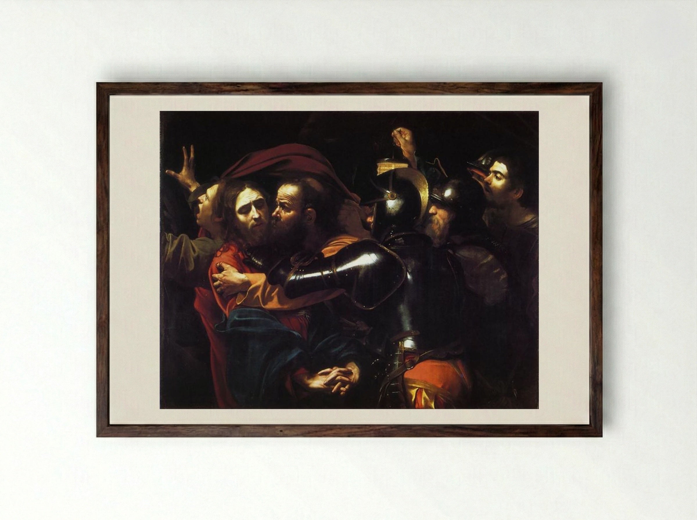 The Tooth Puller - Caravaggio - Framed Print Dark Wood
