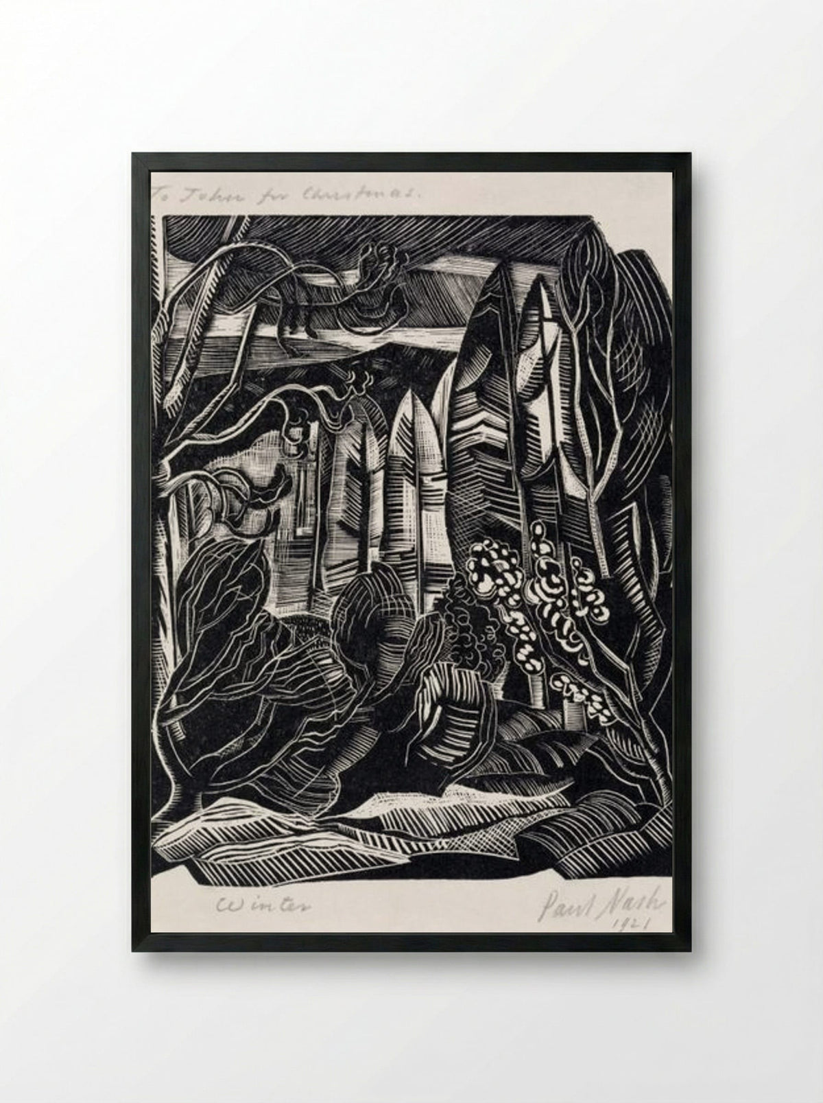 Winter, Hampden - Paul Nash - Framed Print Black