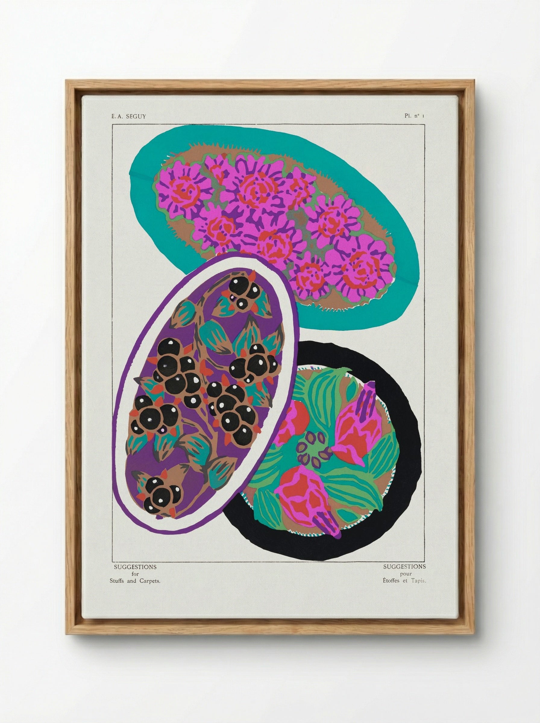 Pl. nº 1: Floral and Fruit Designs - Émile-Allain Séguy - Framed Canvas Wood