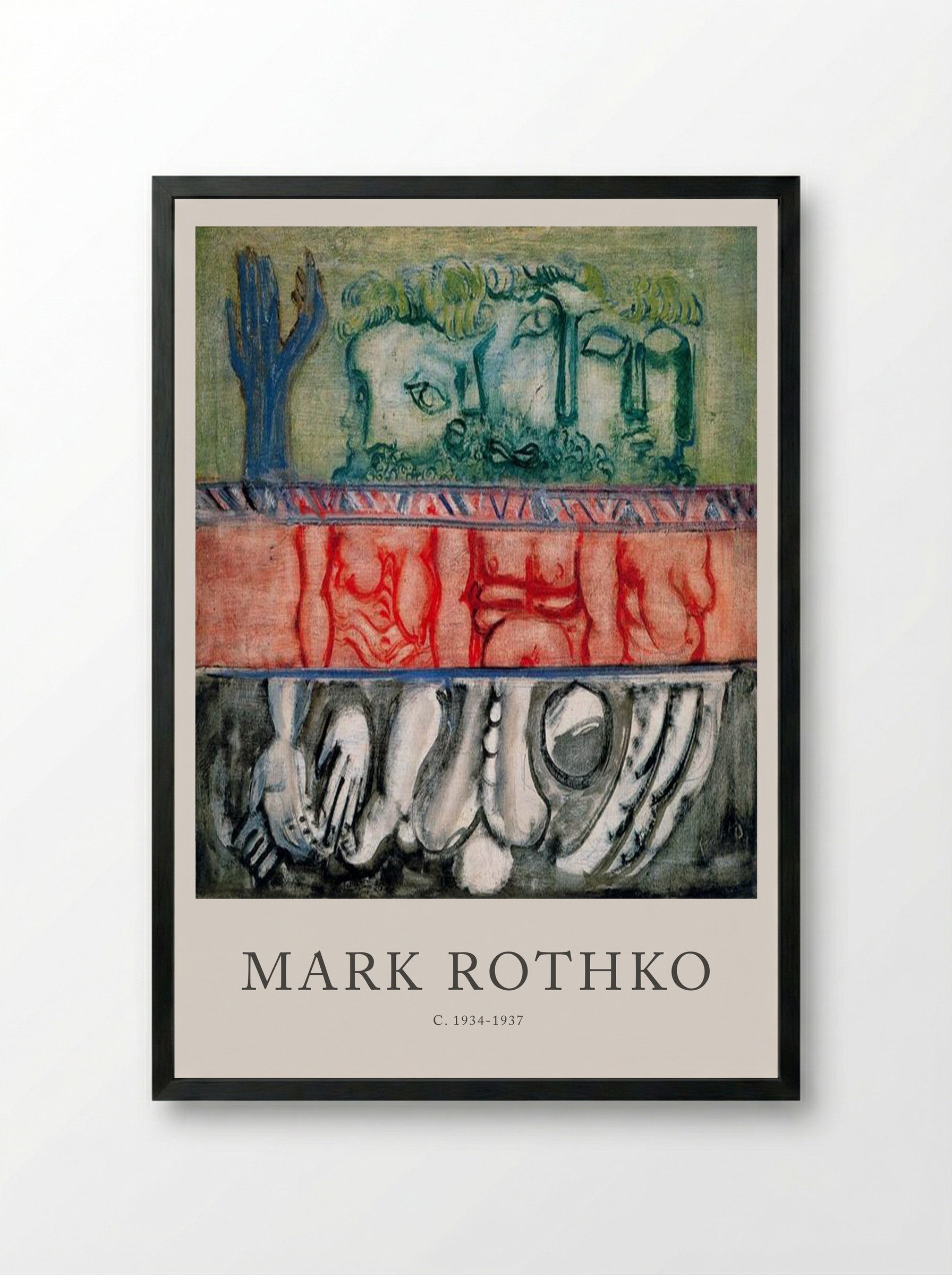 Untitled (Figurative Composition) - Mark Rothko - Framed Print Black