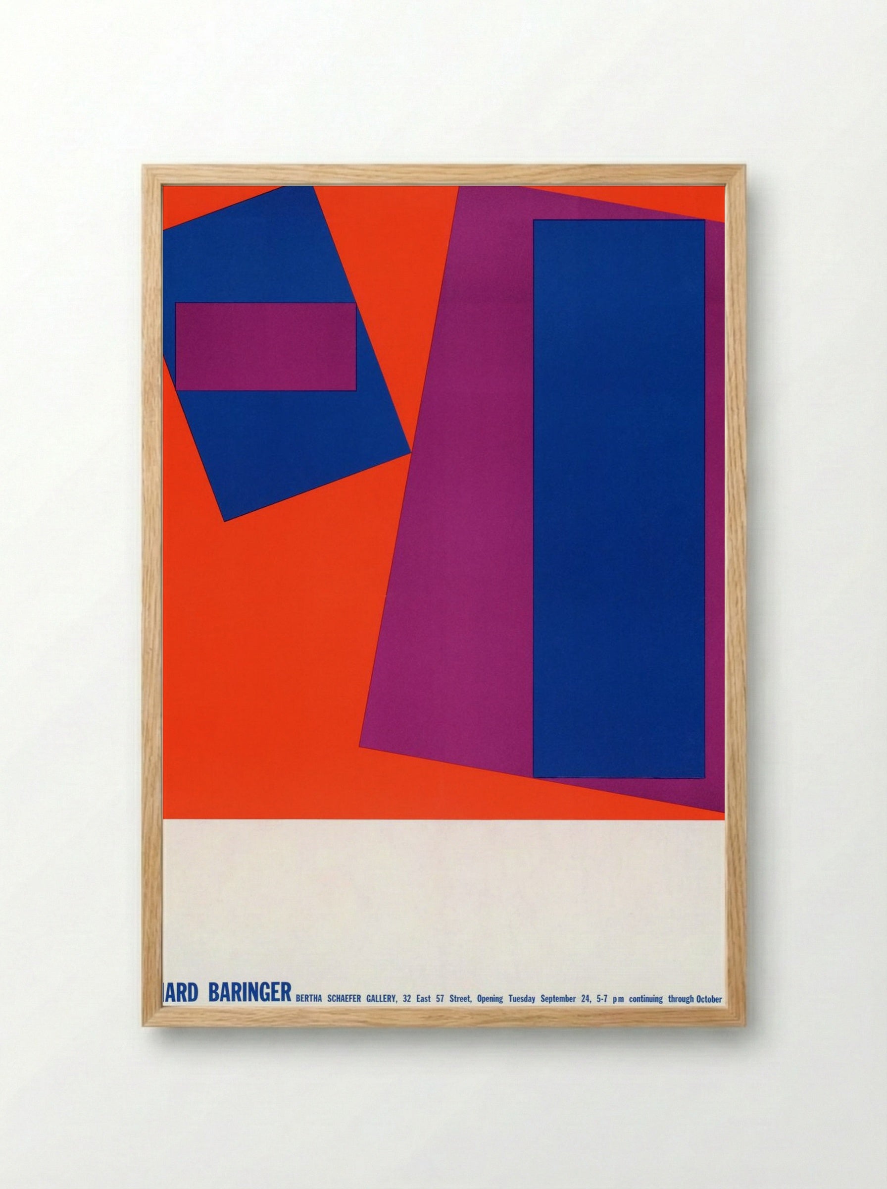 Untitled (Geometric Abstraction, 1963 Exhibition Poster) - Richard Baringer - Framed Print Wood