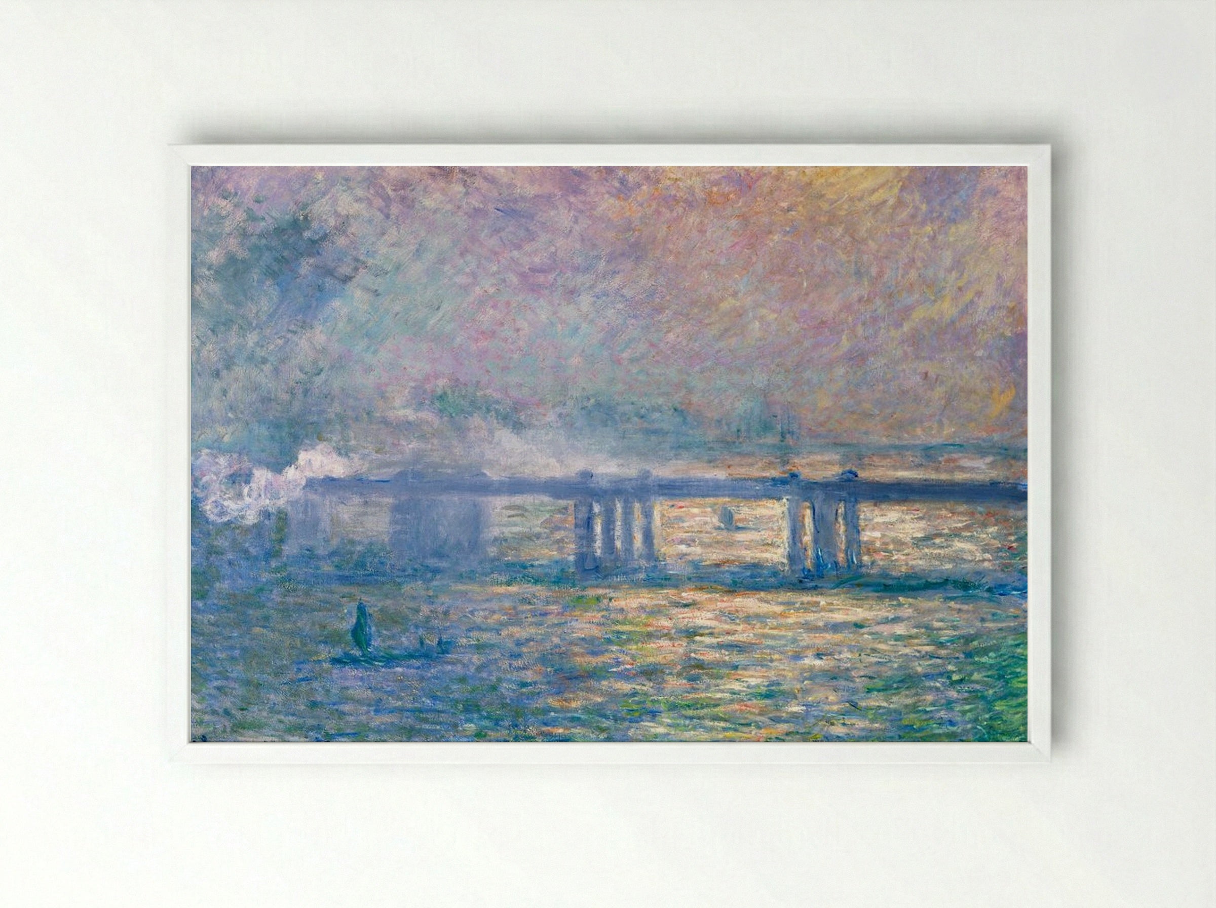 Charing Cross Bridge - Claude Monet - Framed Print White