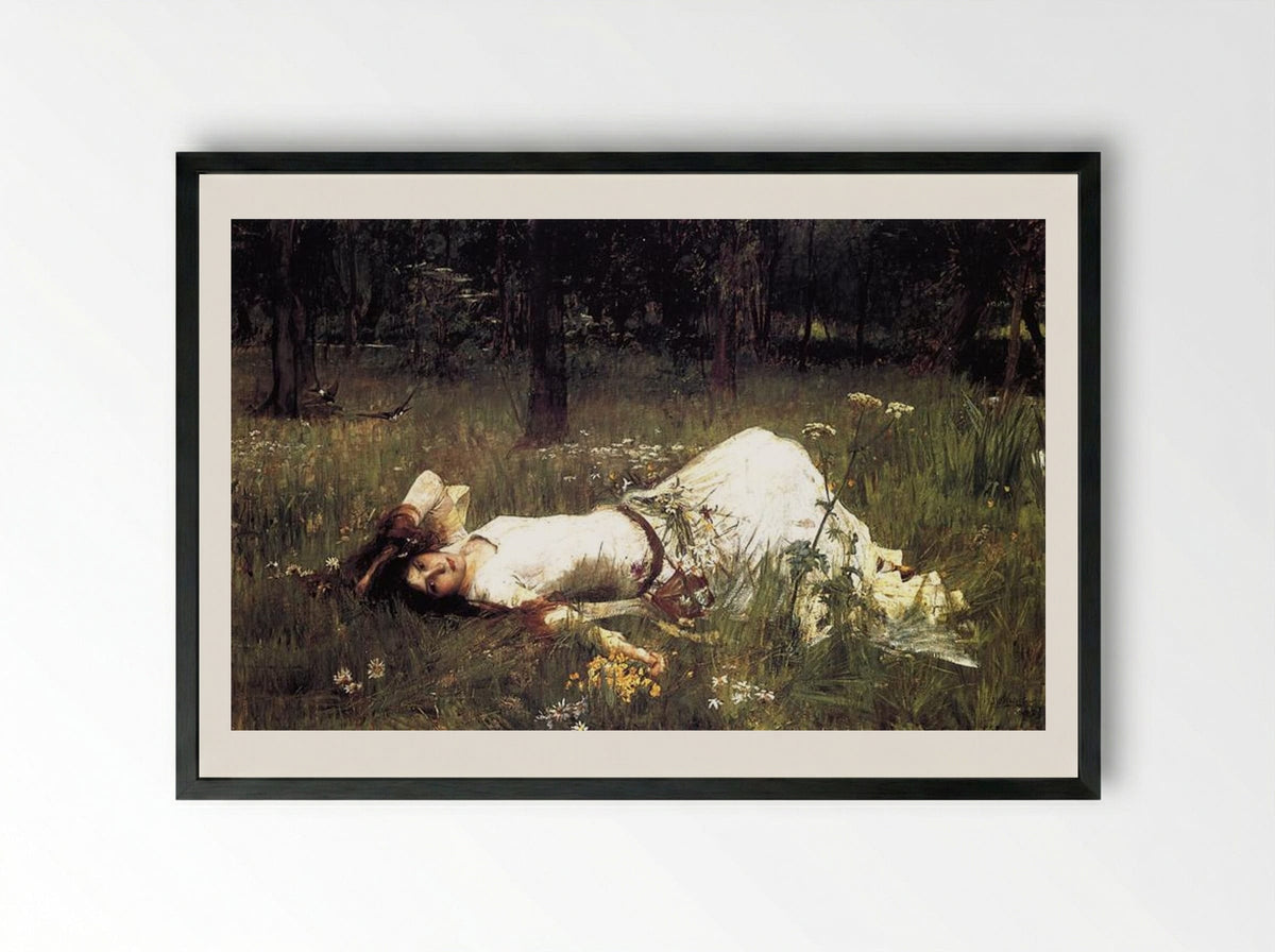 Ophelia - John William Waterhouse - Framed Print Black