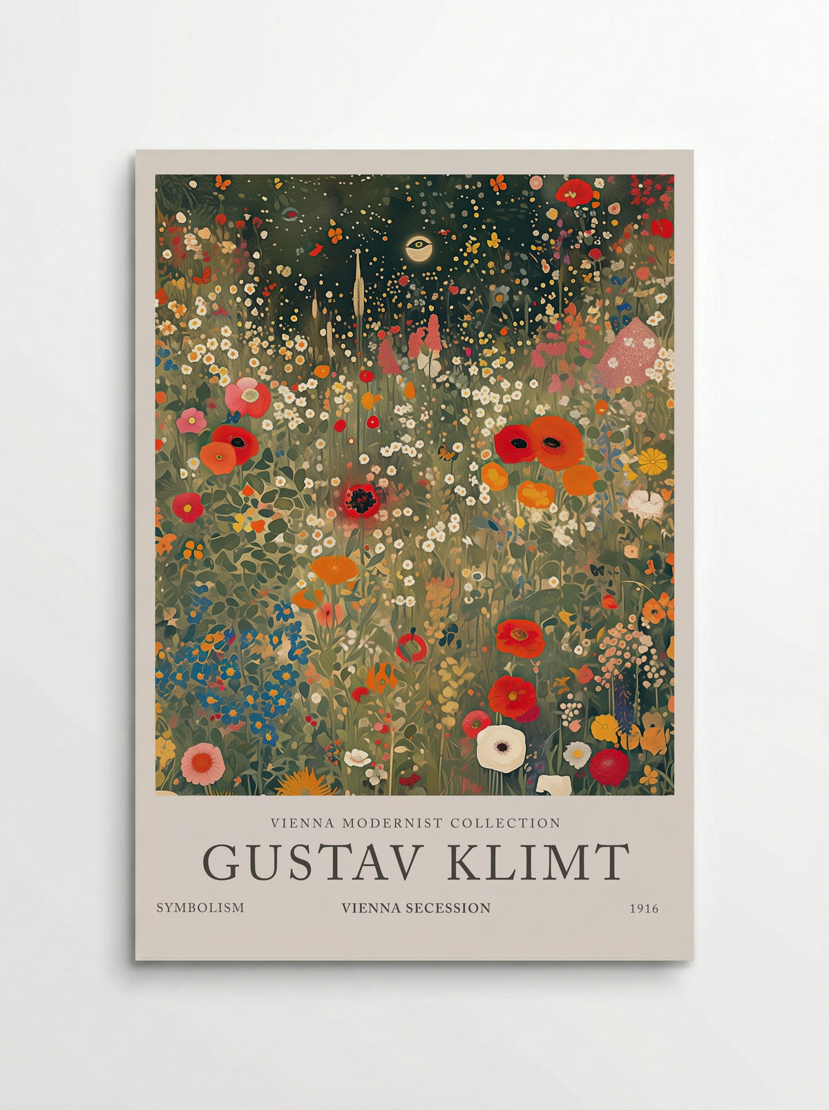 Crimson Field in Bloom – Gustav Klimt - Poster