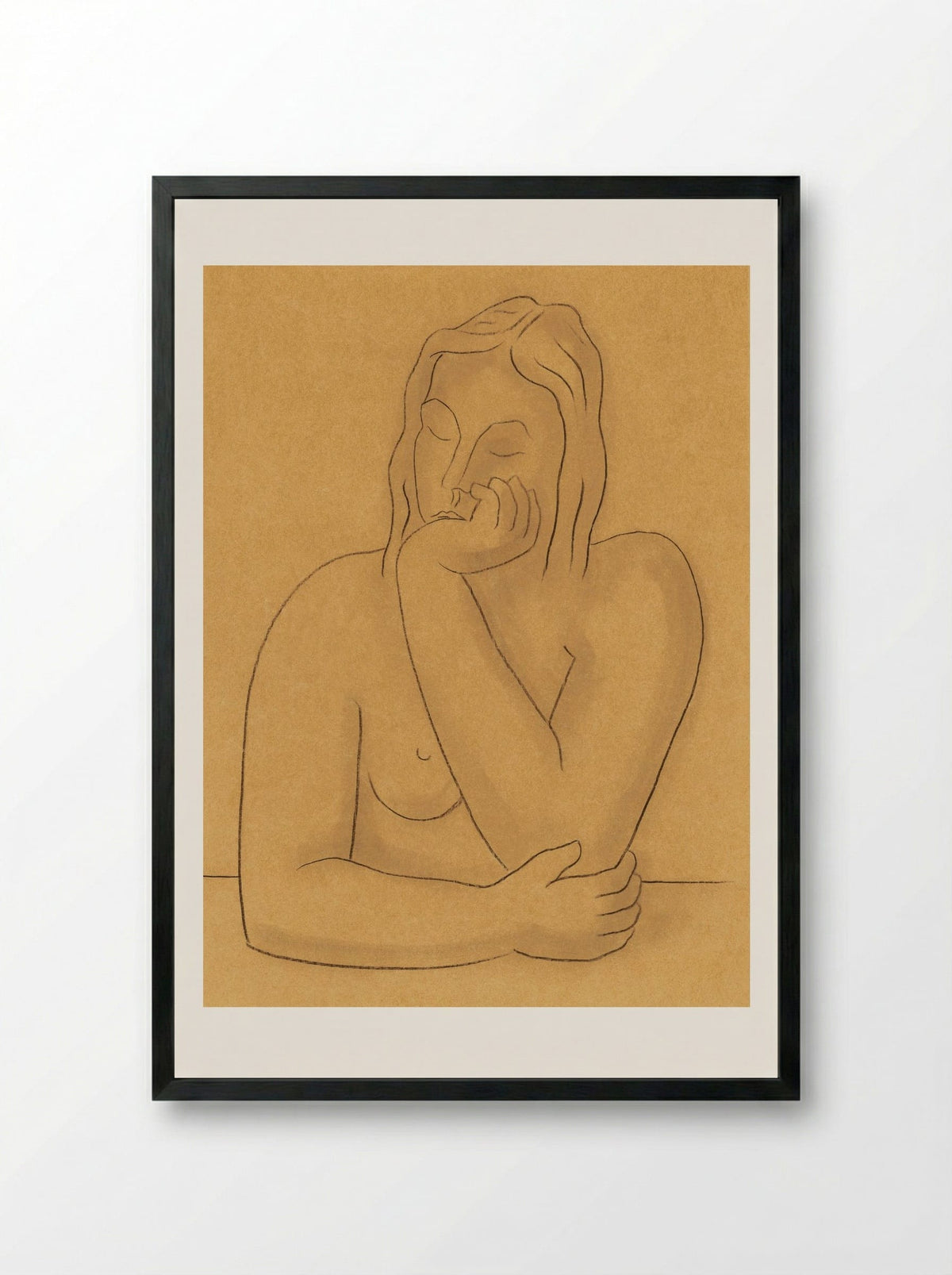 Seated Woman - Mikuláš Galanda - Framed Print Black