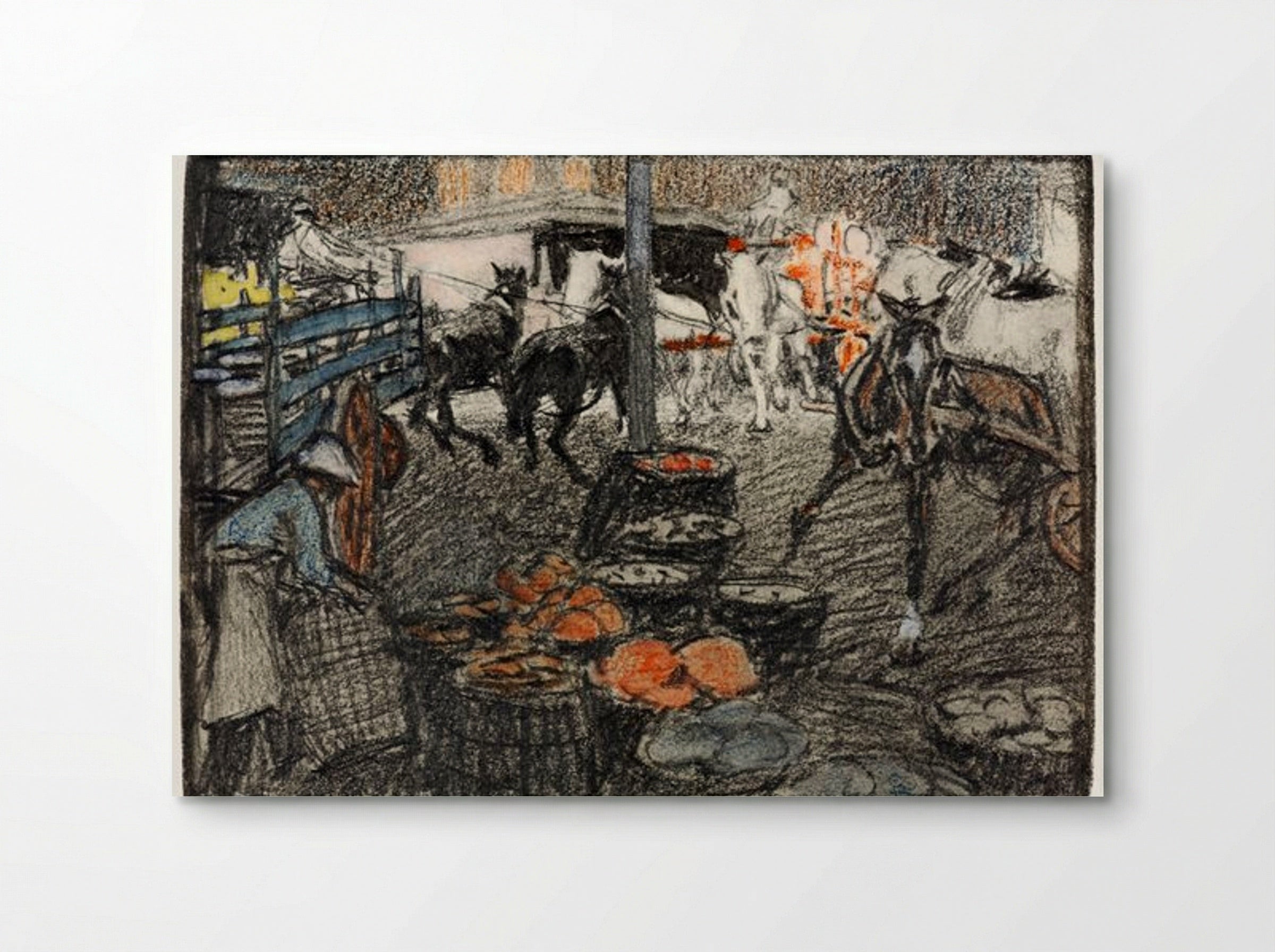 A Busy Market Scene - Edward Penfield - Poster