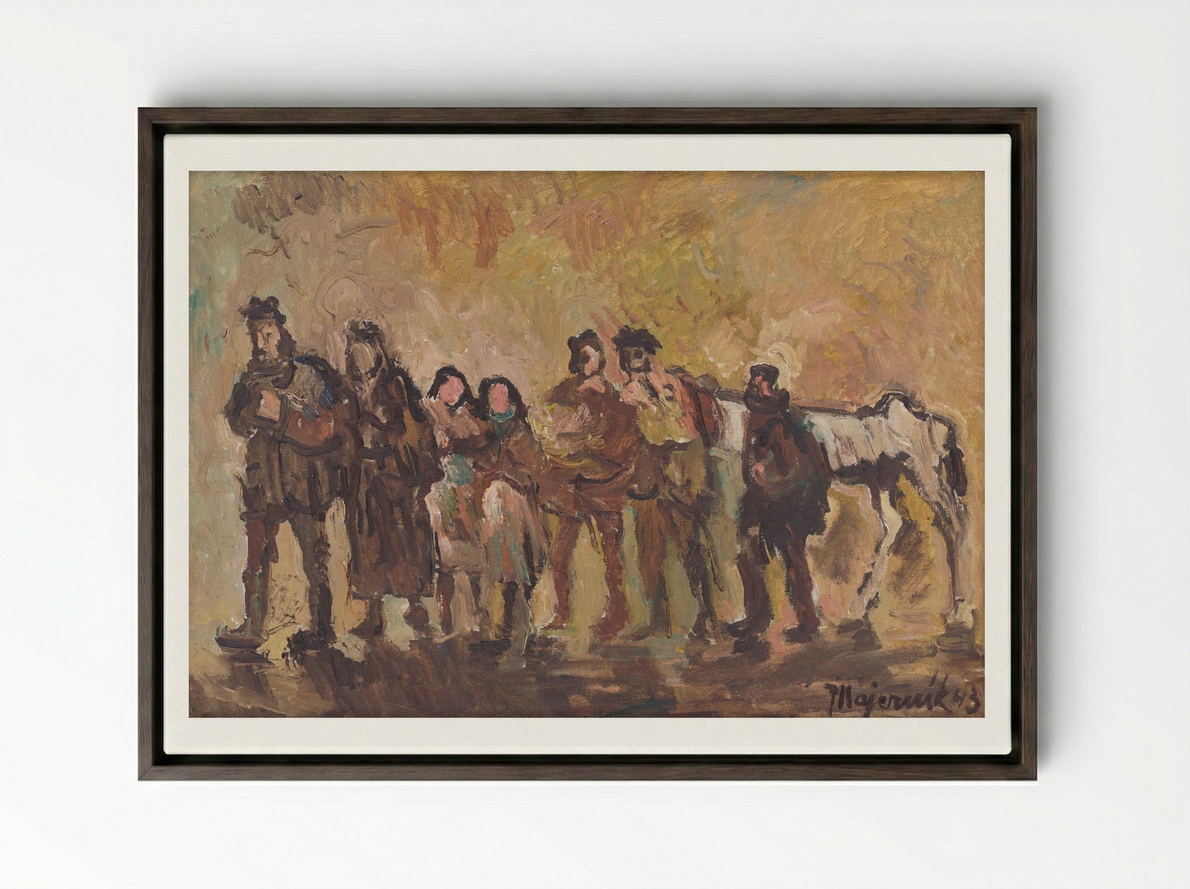 Exiles - Cyprián Majerník - Framed Canvas Dark Wood