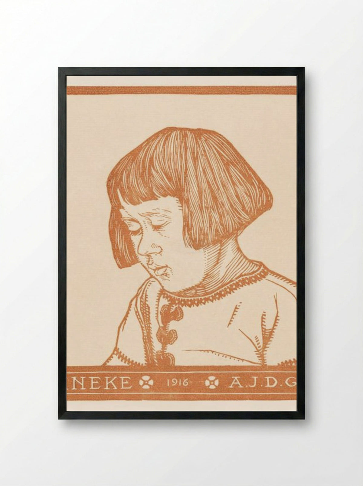Portrait of Ineke Broekman - Julie de Graag - Framed Print Black