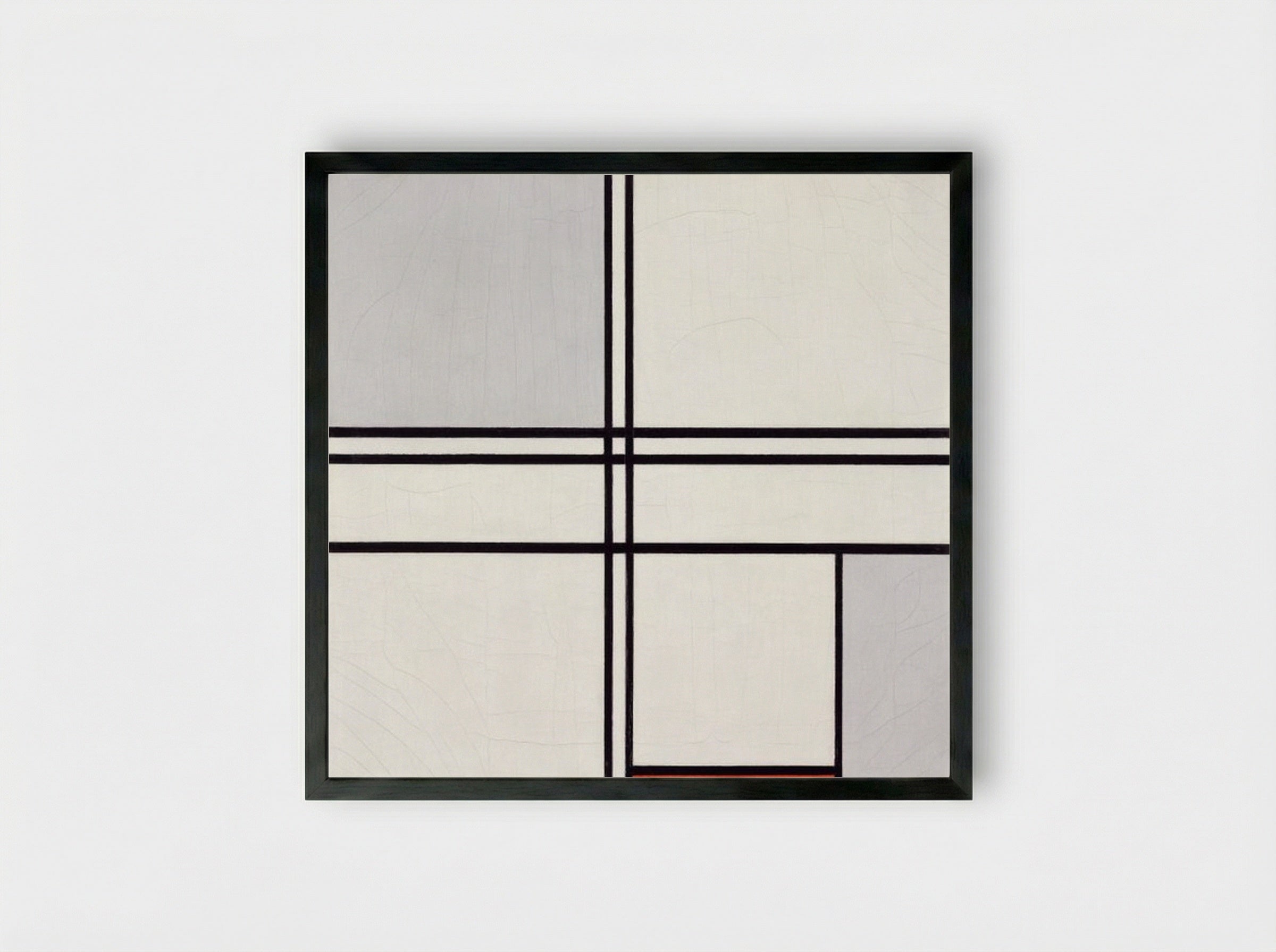 Composition No. 1, Grey-Red - Piet Mondrian - Framed Print Black