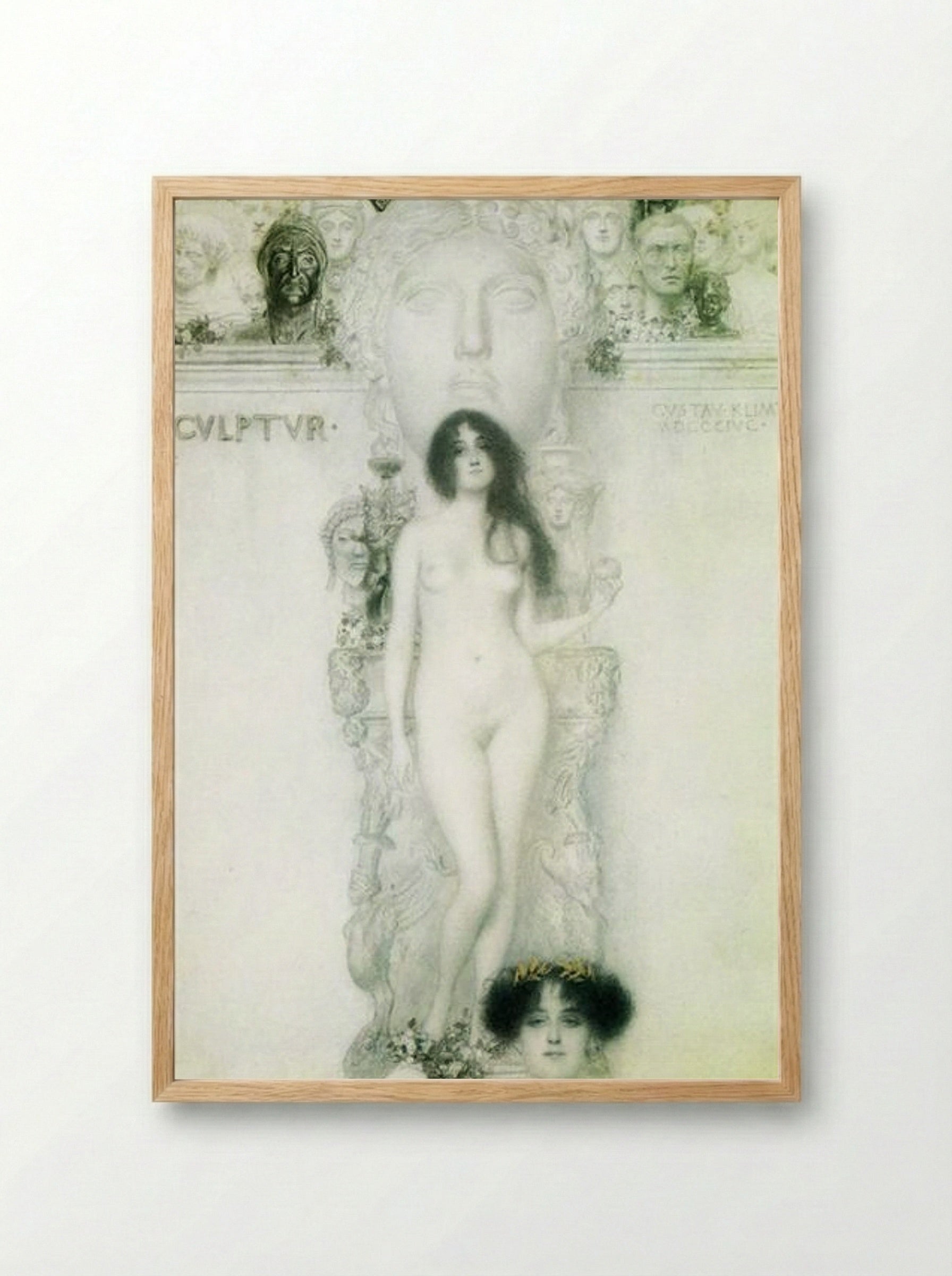 Allegory of Sculpture - Gustav Klimt - Framed Print Wood