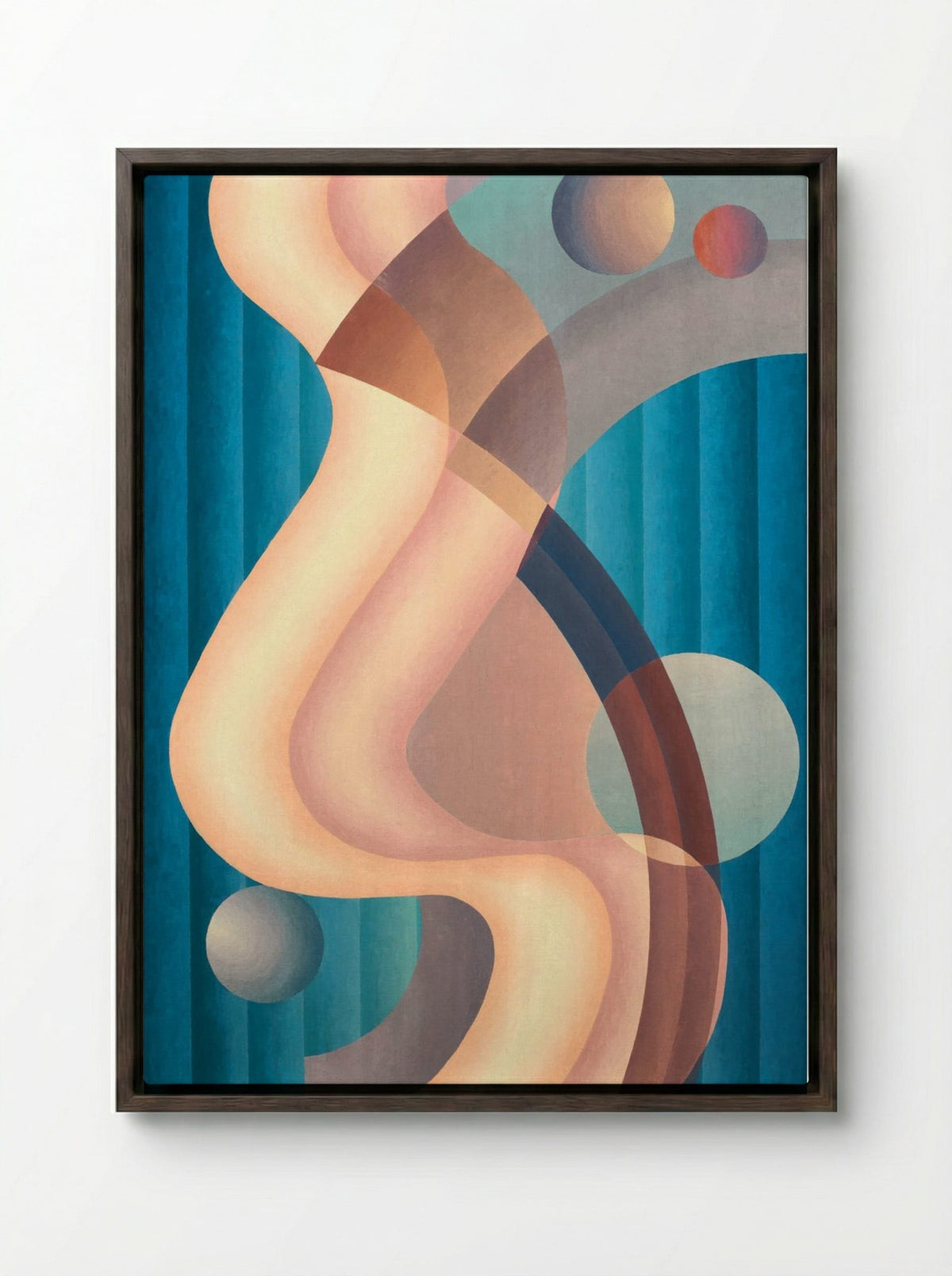 Composition No. 6 - Stuart Walker - Framed Canvas Dark Wood
