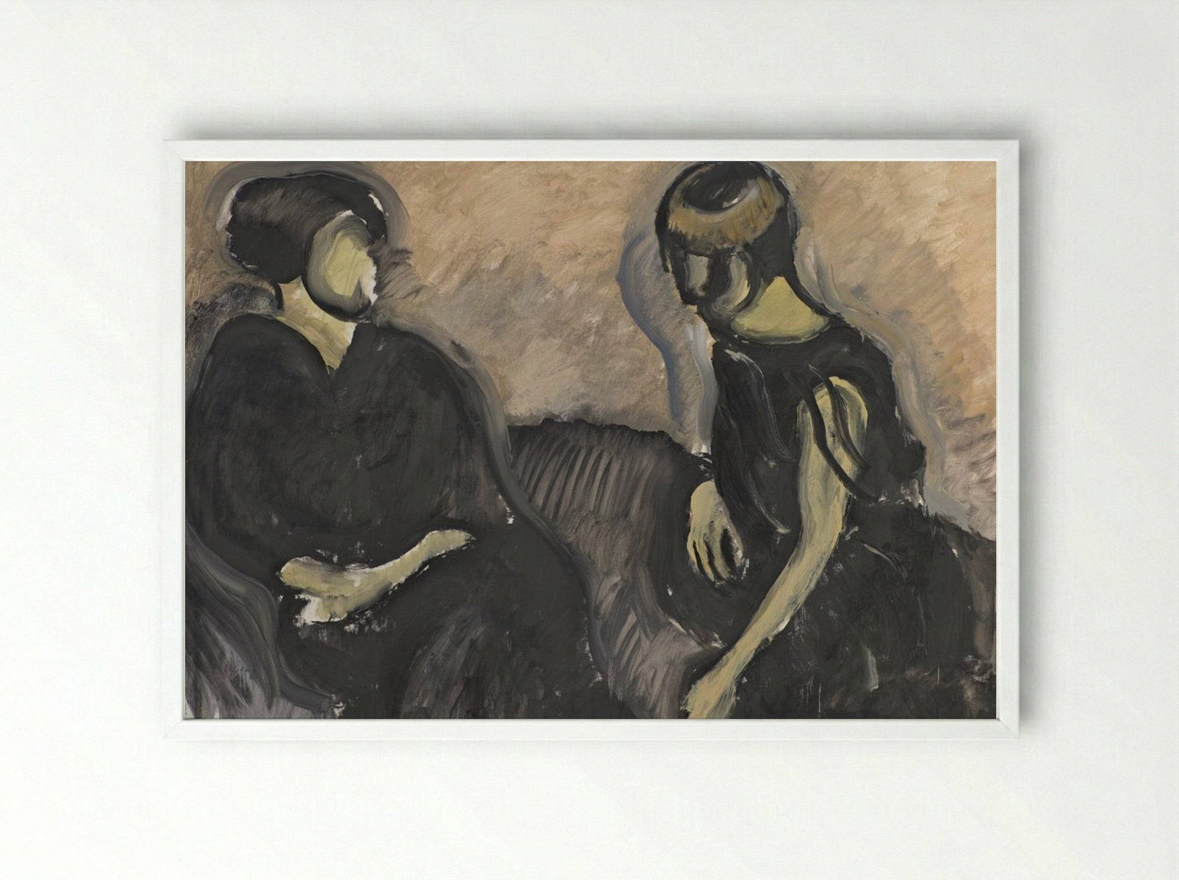 Two Ladies - Harald Giersing - Framed Print White
