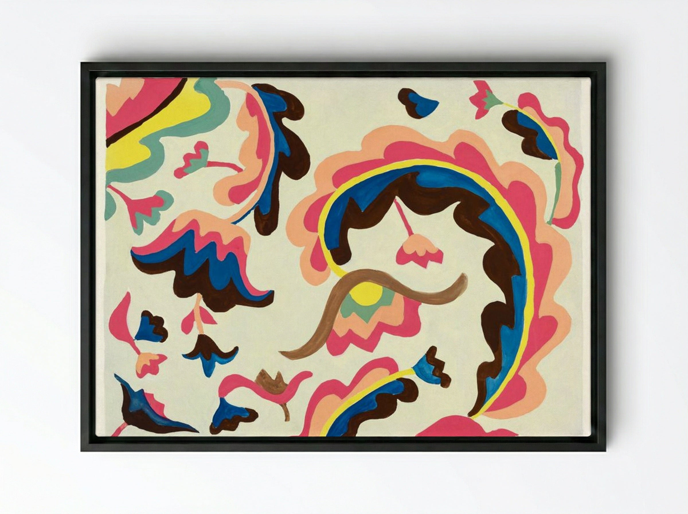 Design for Bedspread - Elizabeth 'Betty' Boyd - Framed Canvas Black