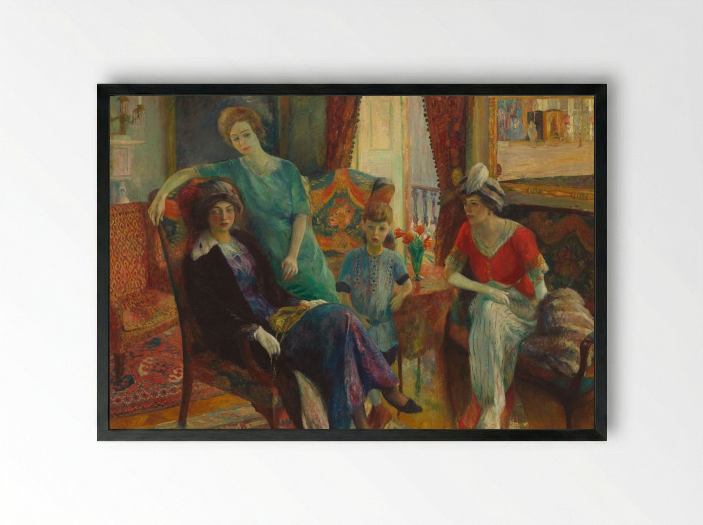 Family Group - William Glackens - Framed Print Black