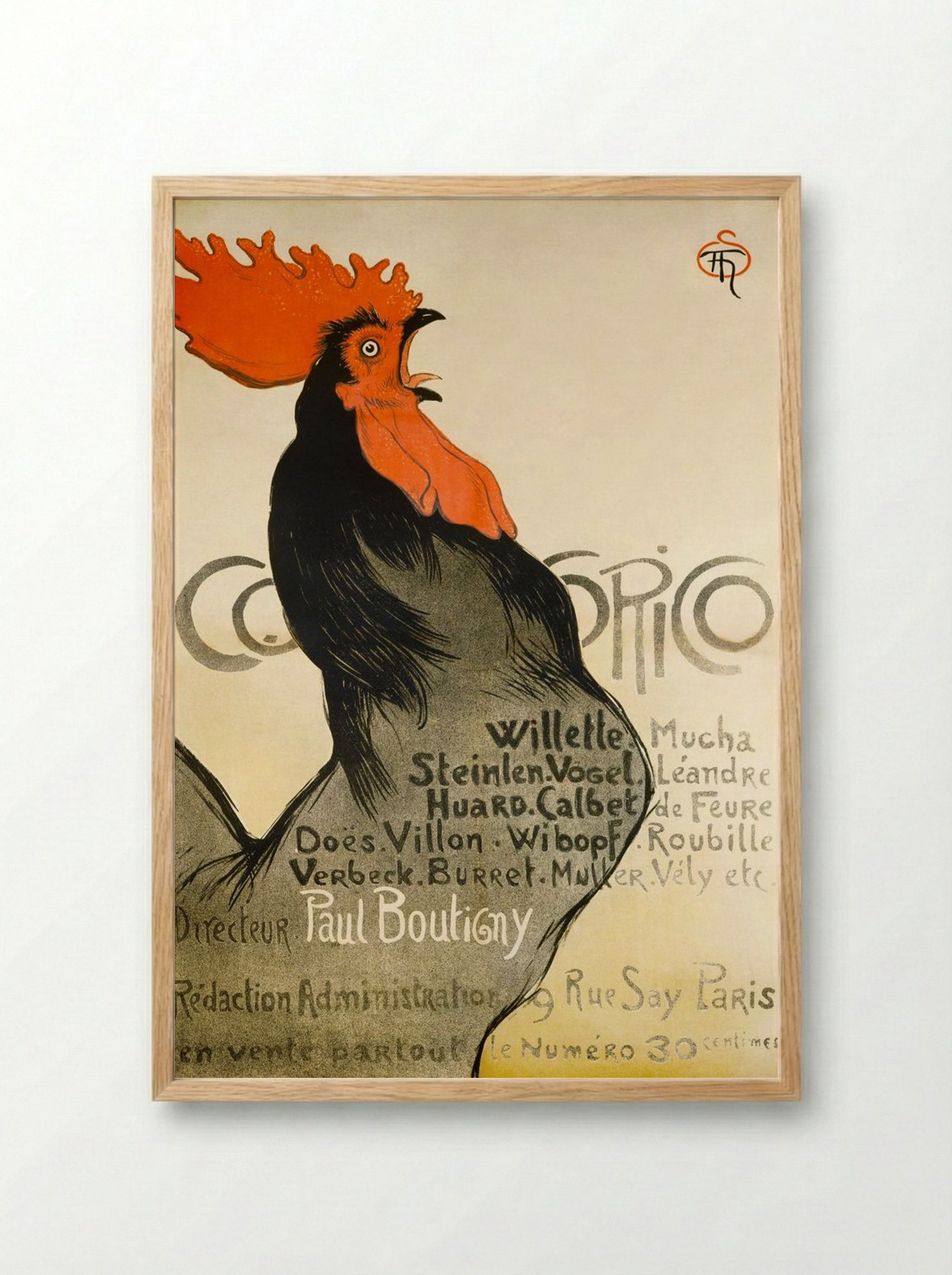 Cocorico - Théophile-Alexandre Steinlen - Framed Print Wood