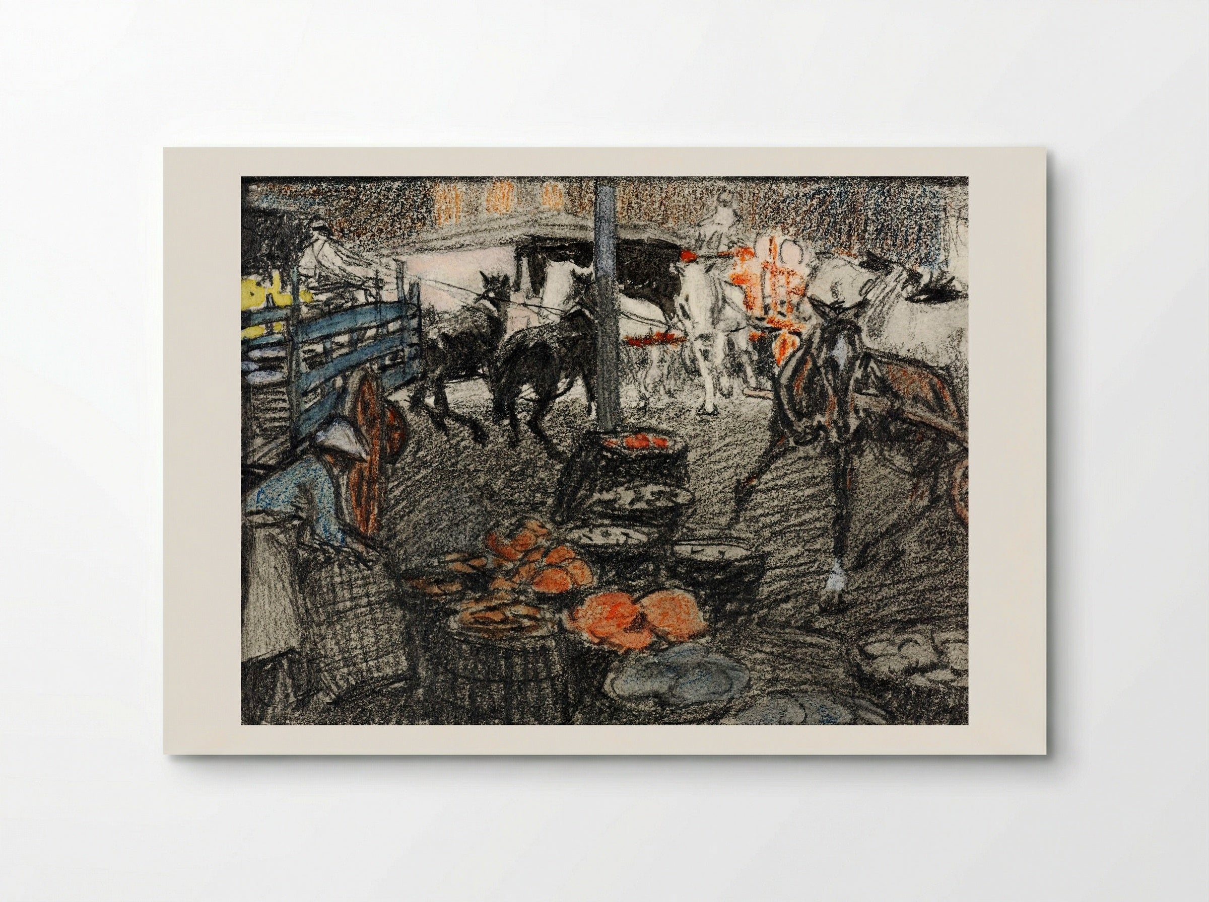 A Busy Market Scene - Edward Penfield - Poster