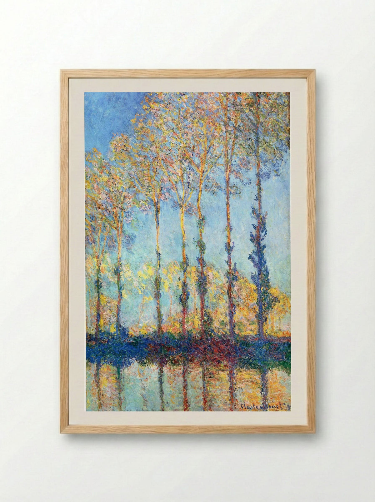 Poplars on the Banks of the Epte - Claude Monet - Framed Print Wood