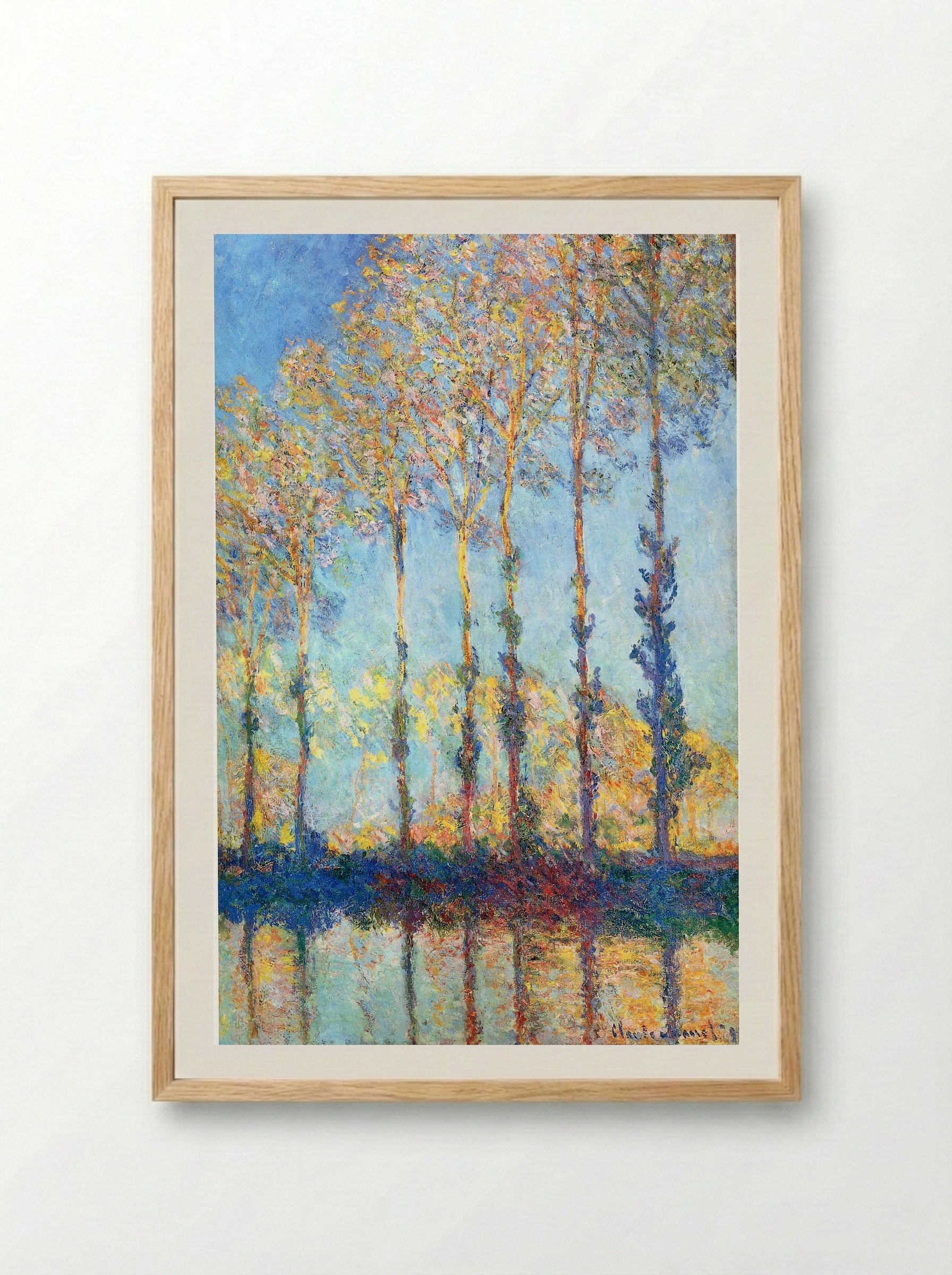 Poplars on the Banks of the Epte - Claude Monet - Framed Print Wood
