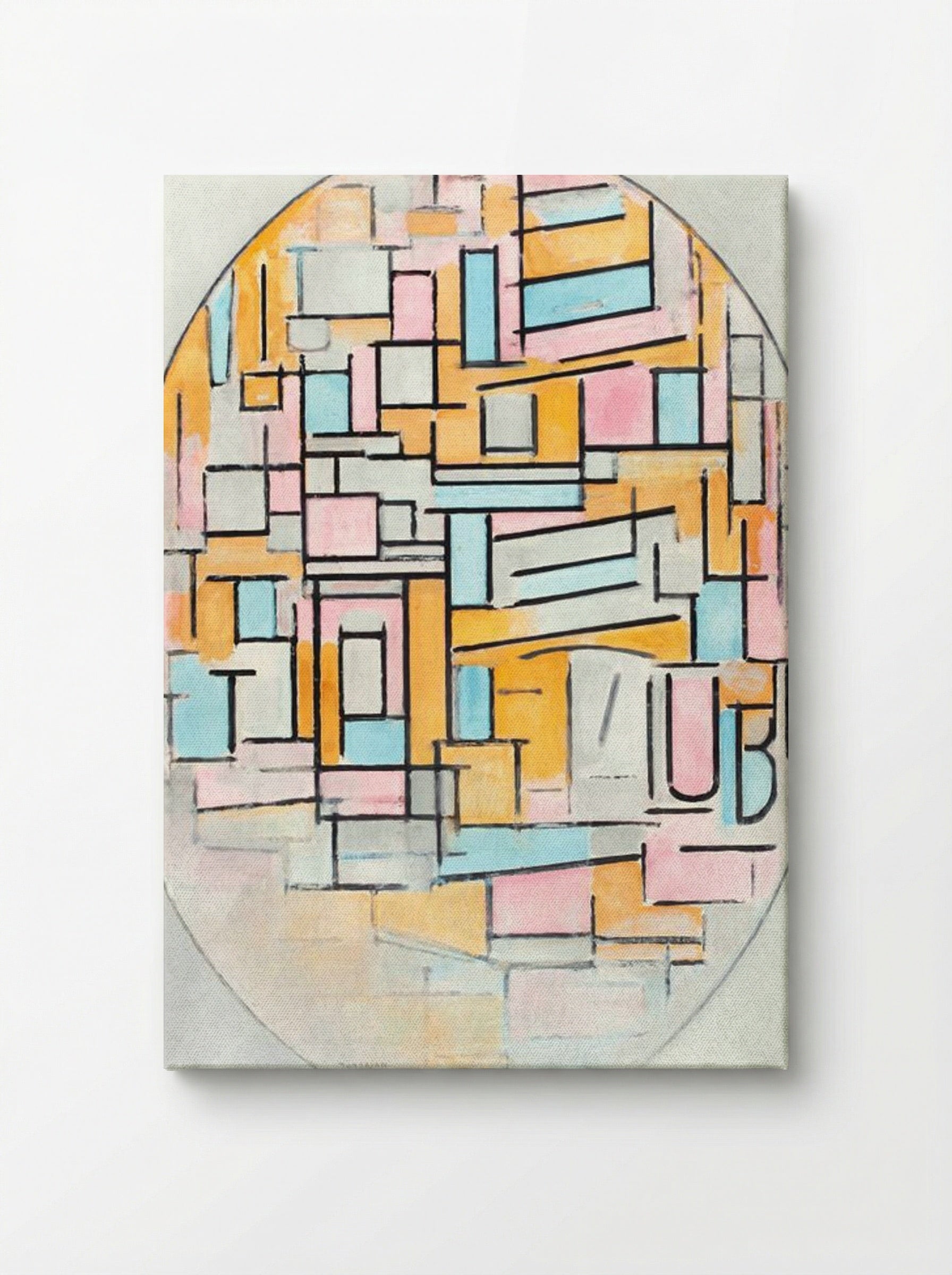 Composition with Oval in Color Planes II - Piet Mondrian - Canvas