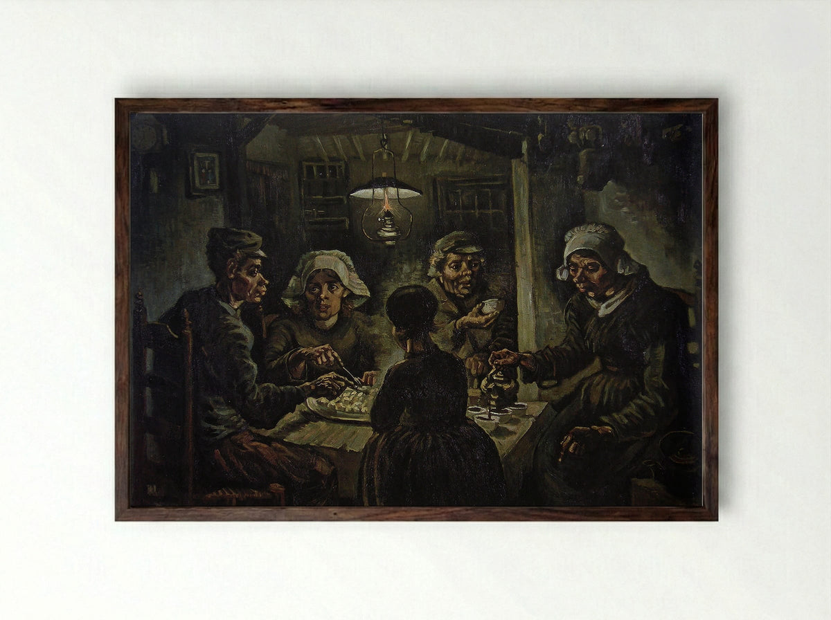 The Potato Eaters - Vincent van Gogh - Framed Print Dark Wood