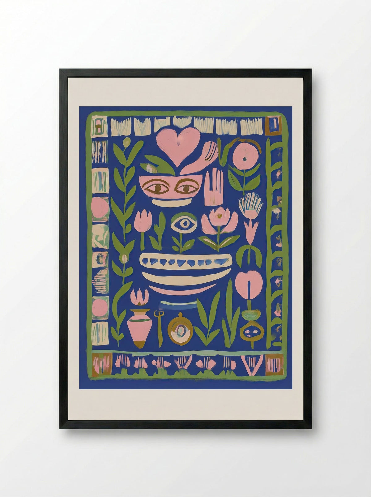 Eyes of the Garden Spirit - Framed Print Black