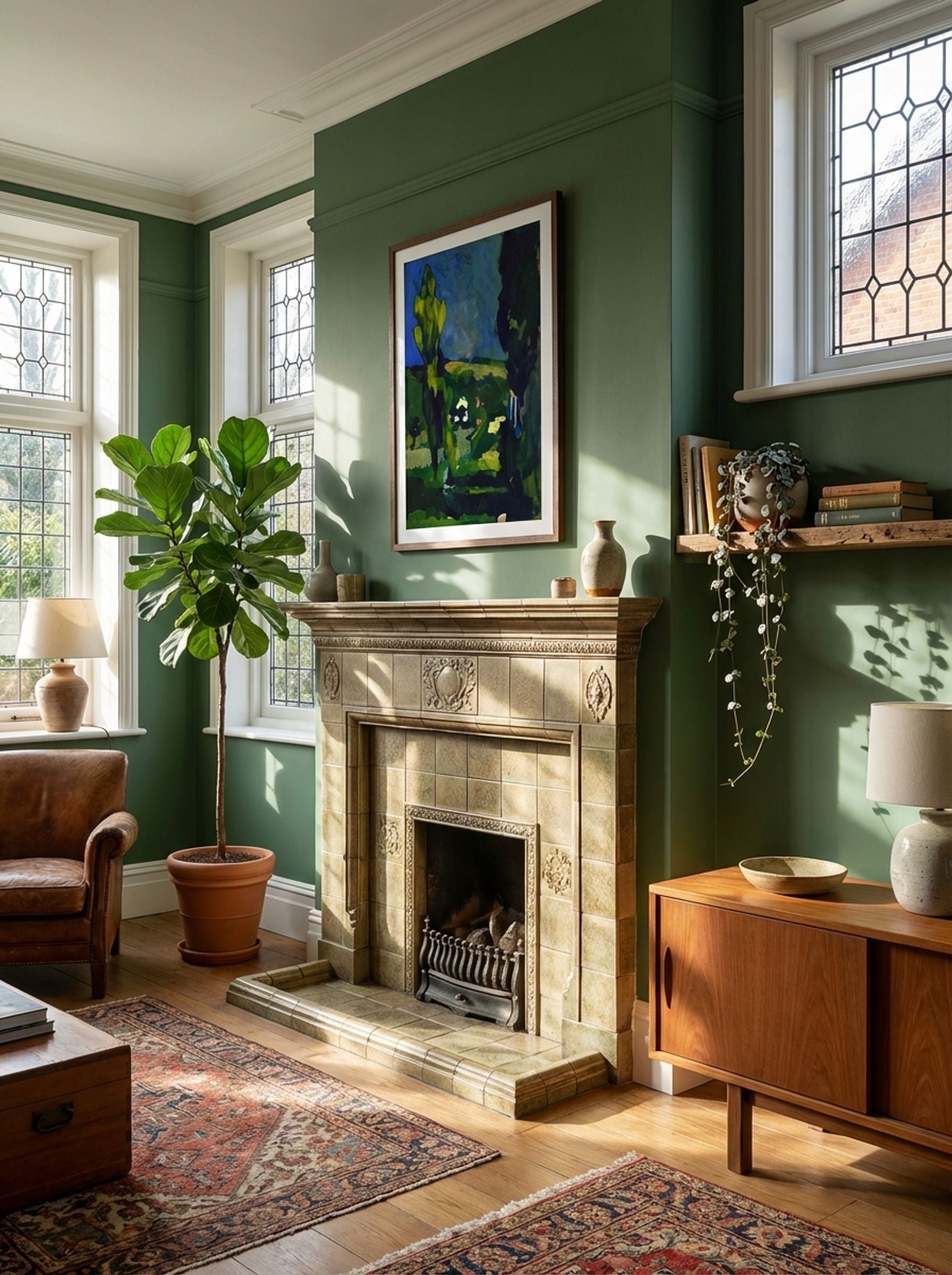 Poplars in a Landscape - Fine Art Print - Lifestyle