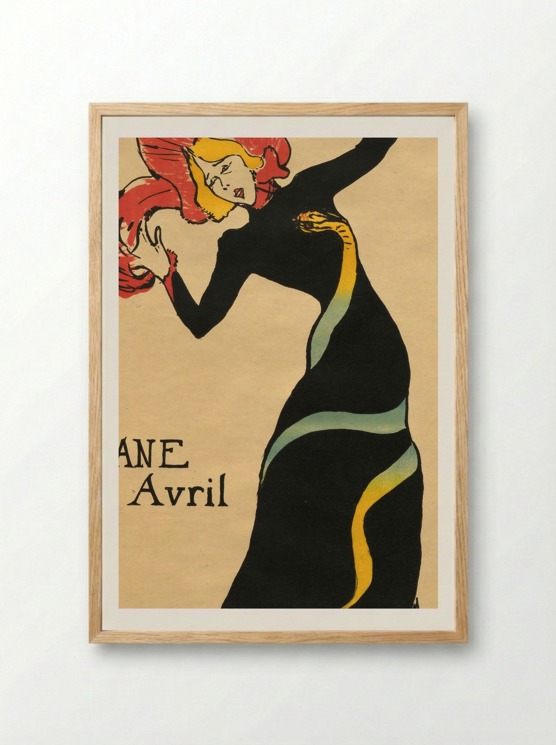 Jane Avril - Henri de Toulouse-Lautrec - Framed Print Wood