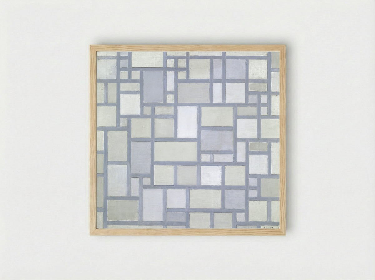Composition with Gray Lines - Piet Mondrian - Framed Print Wood
