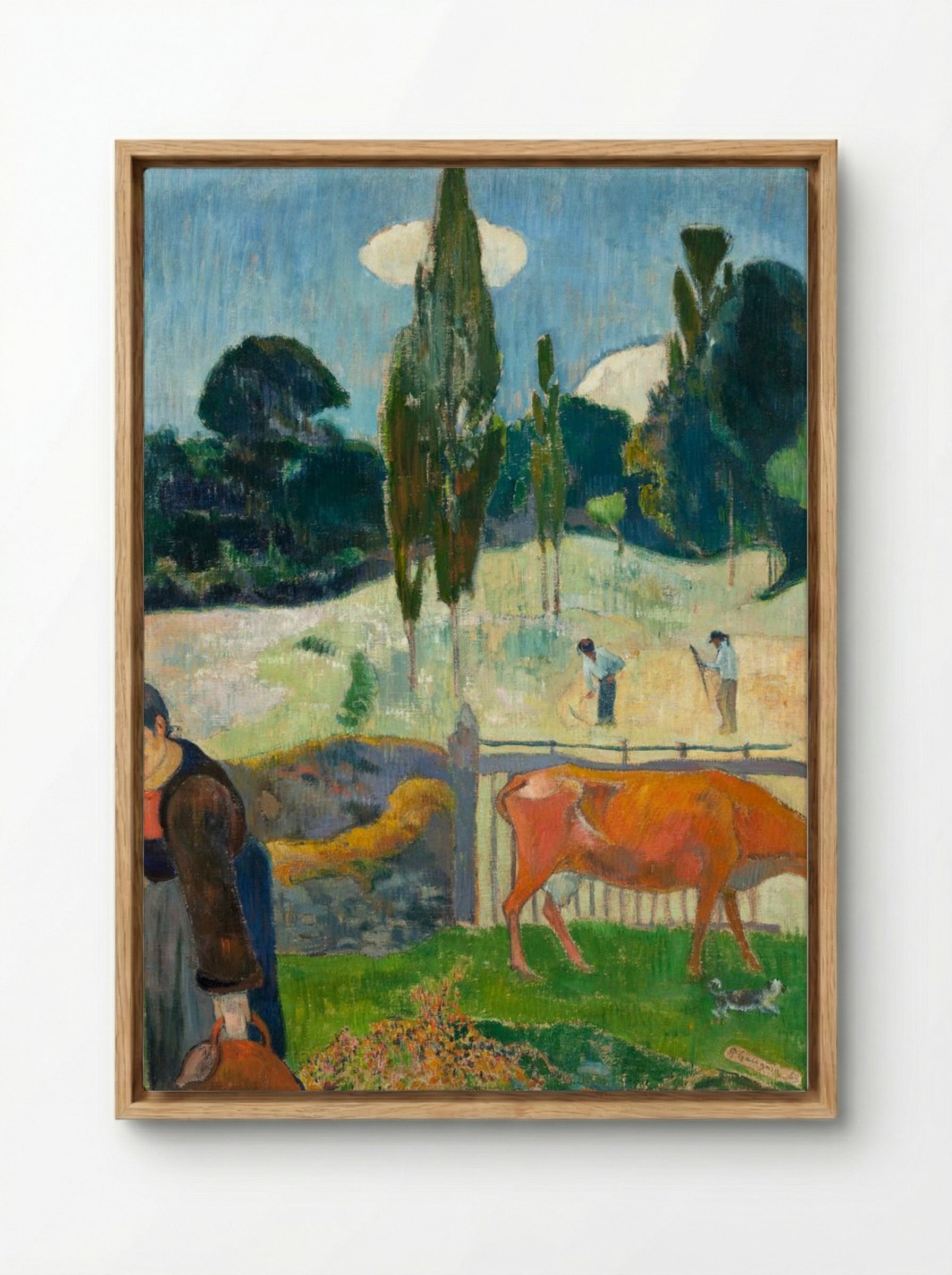 The Red Cow - Paul Gauguin - Framed Canvas Wood