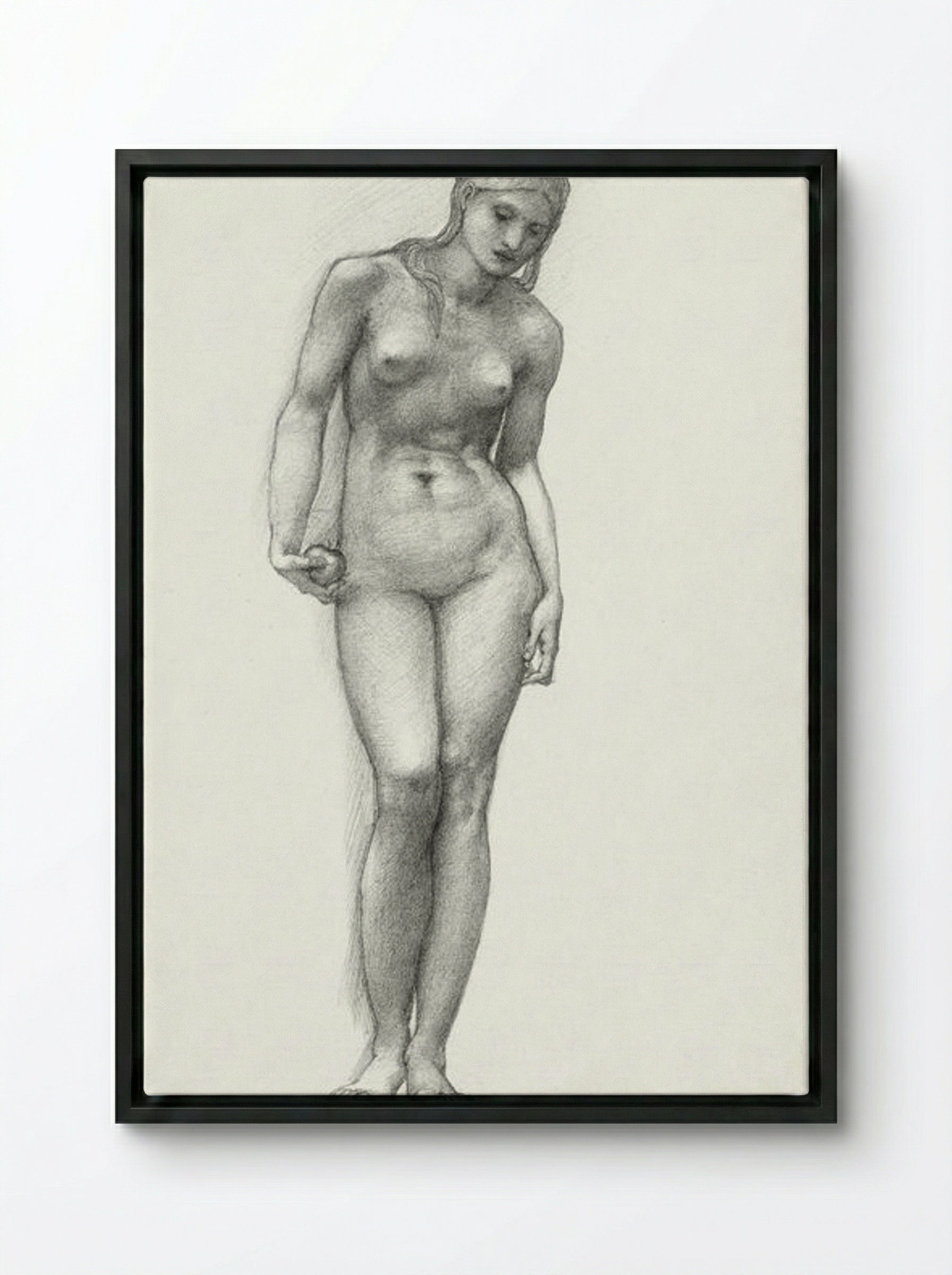 Venus with Golden Apple - Edward Burne-Jones - Framed Canvas Black