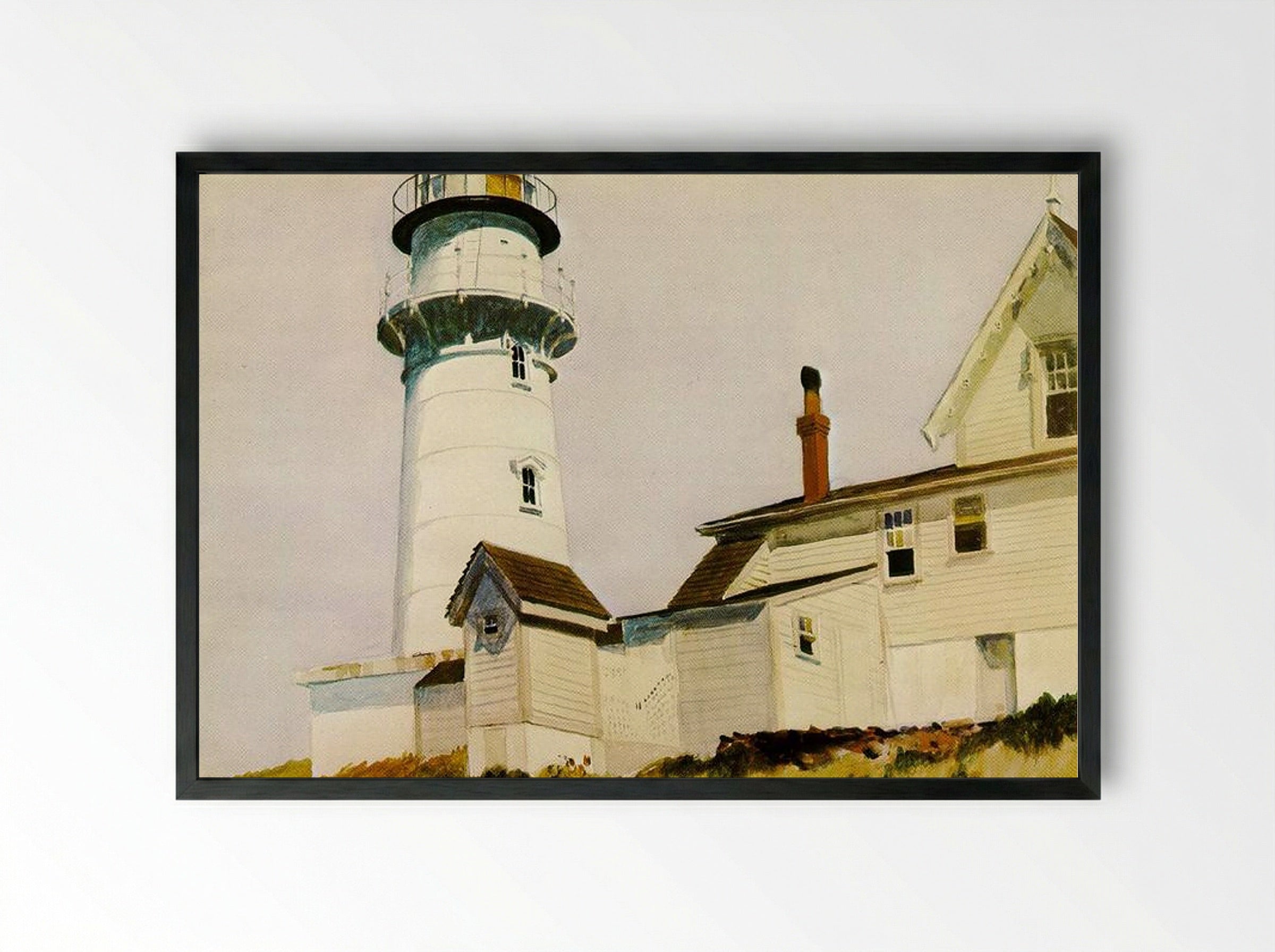Light at Two Lights - Edward Hopper - Framed Print Black