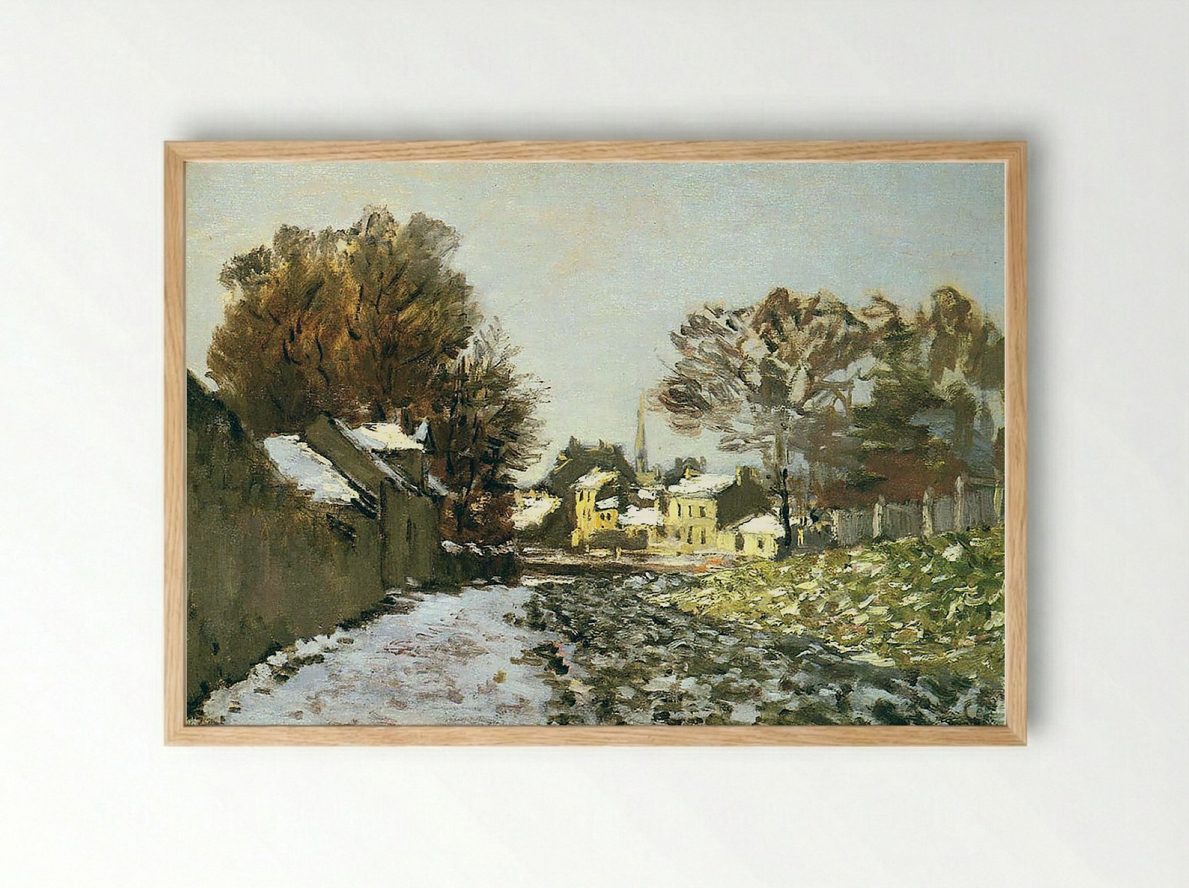 Snow at Argenteuil - Claude Monet - Framed Print Wood