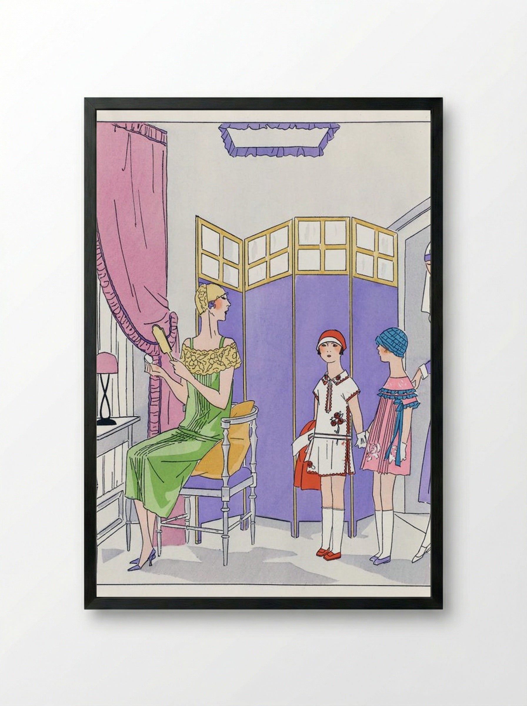 Woman at the Dressing Table - Maggy Rouff - Framed Print Black
