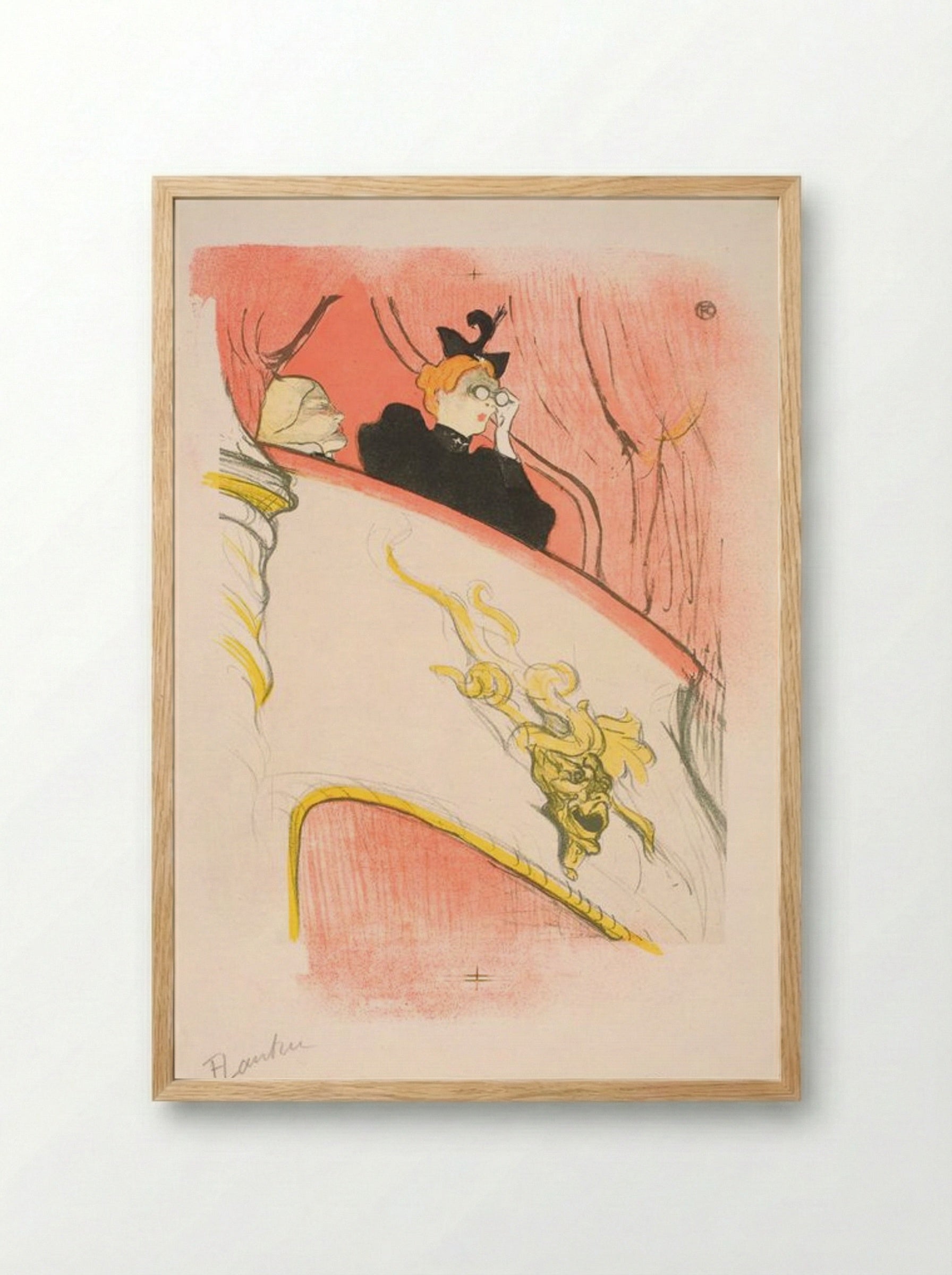 La Loge au Mascaron Doré - Henri de Toulouse-Lautrec - Framed Print Wood