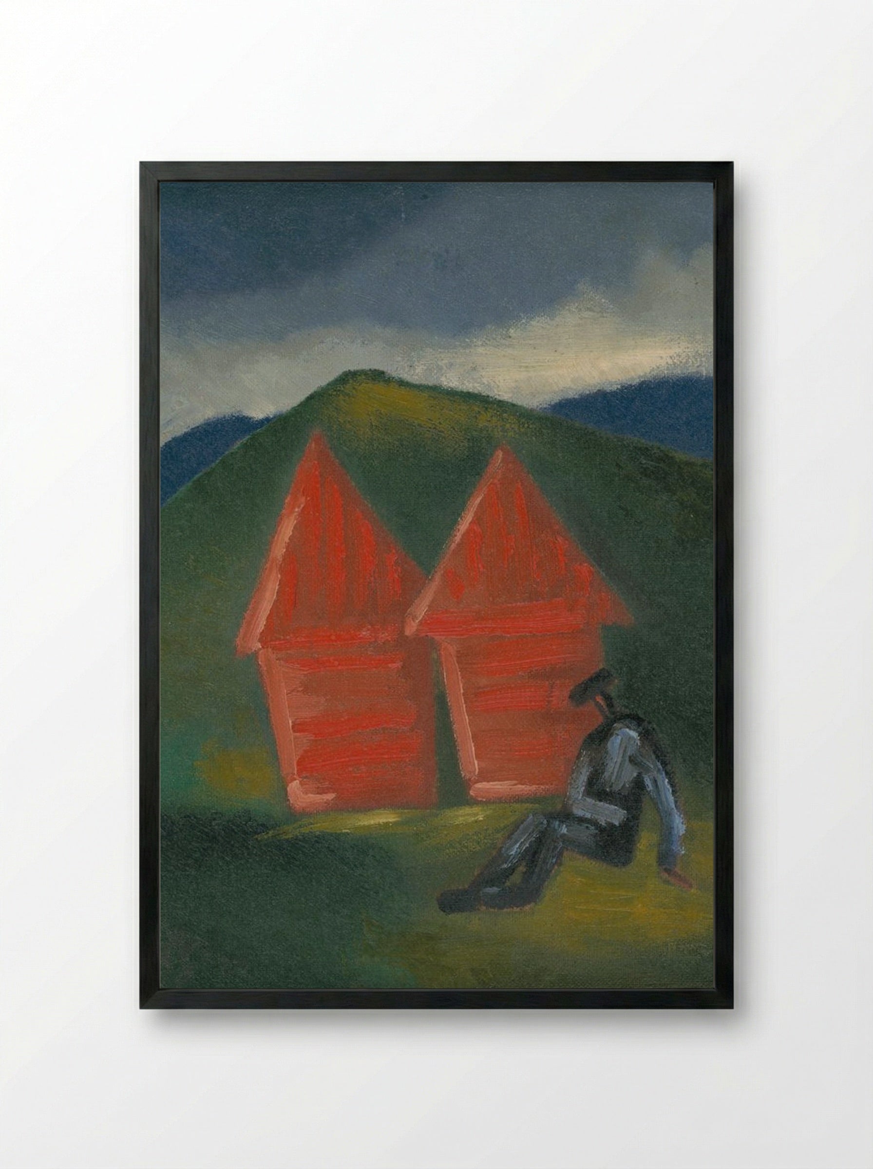 Hay Barns - Mikuláš Galanda - Framed Print Black