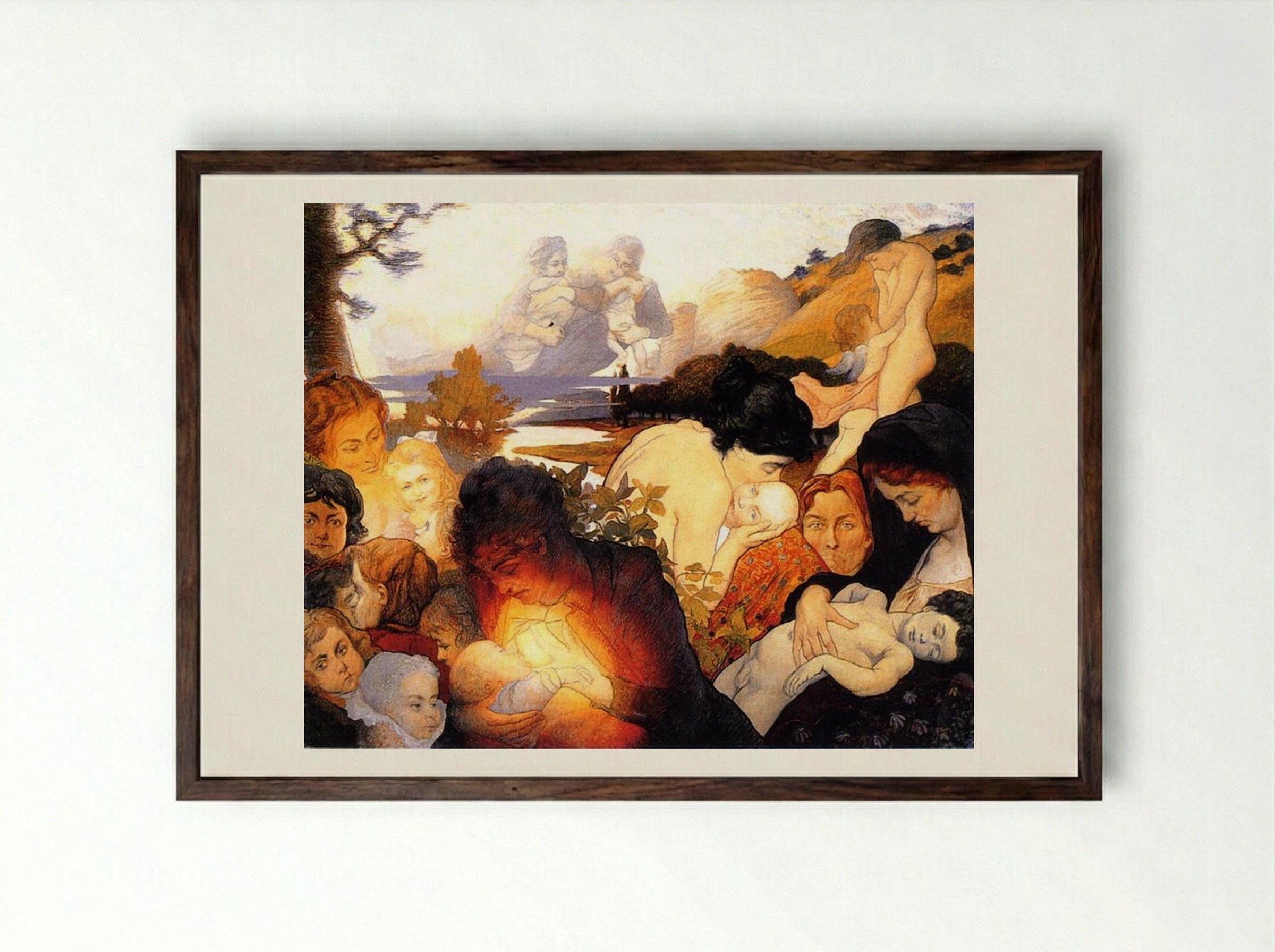 Maternity - Charles Maurin - Framed Print Dark Wood