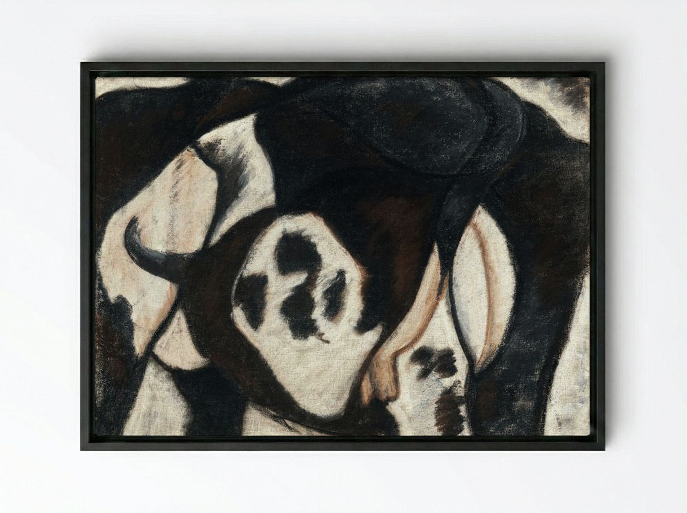 Cow - Arthur Dove - Framed Canvas Black