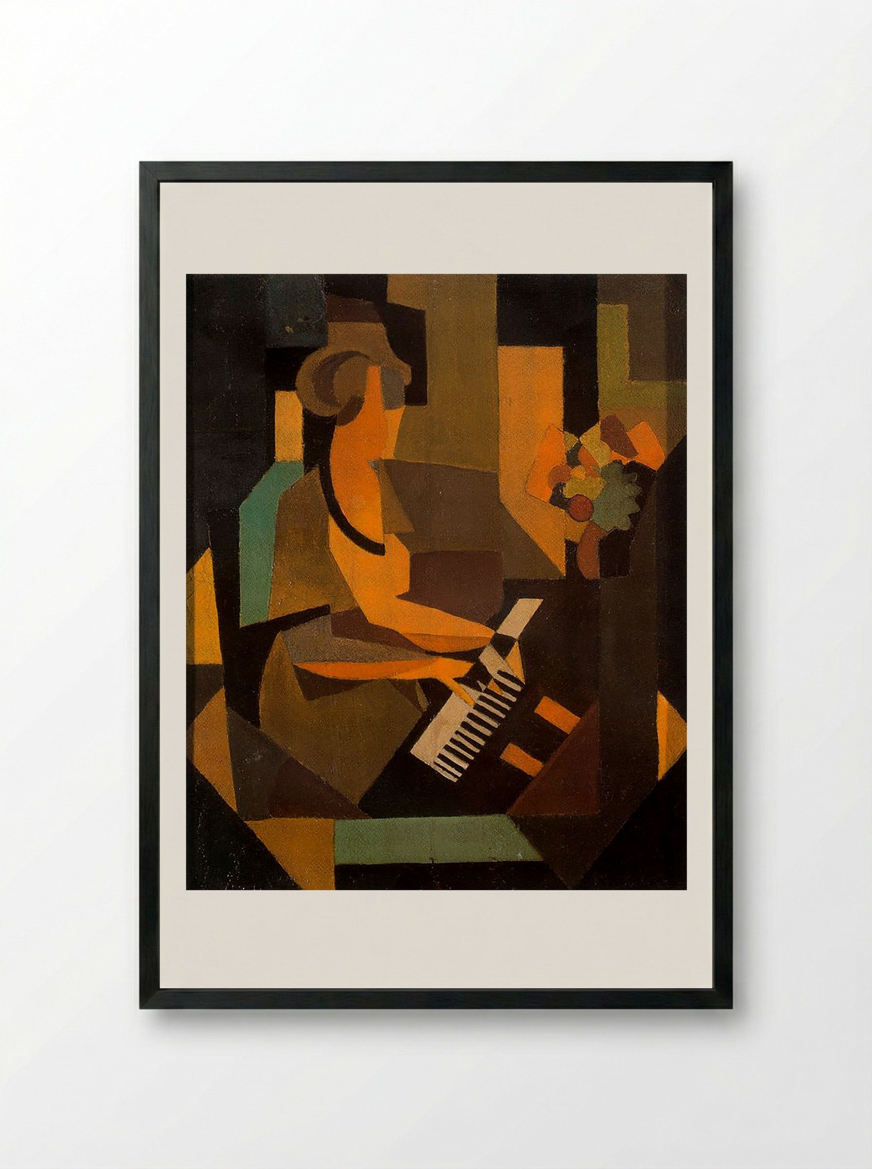 Georgette at the Piano - Fine Art Print - Framed Print Black