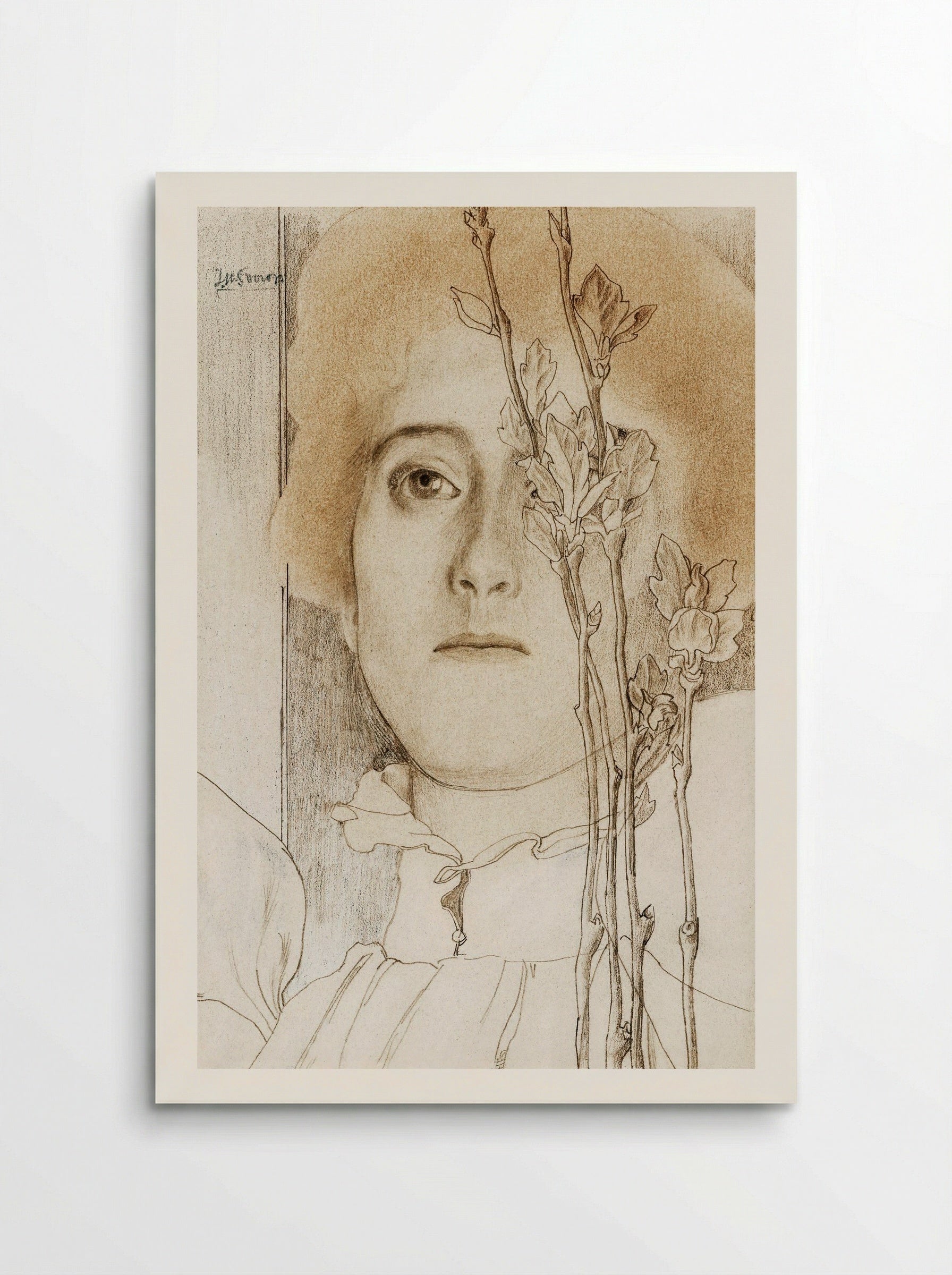 Portrait of an Unknown Woman with Flowering Branch - Jan Toorop - Poster