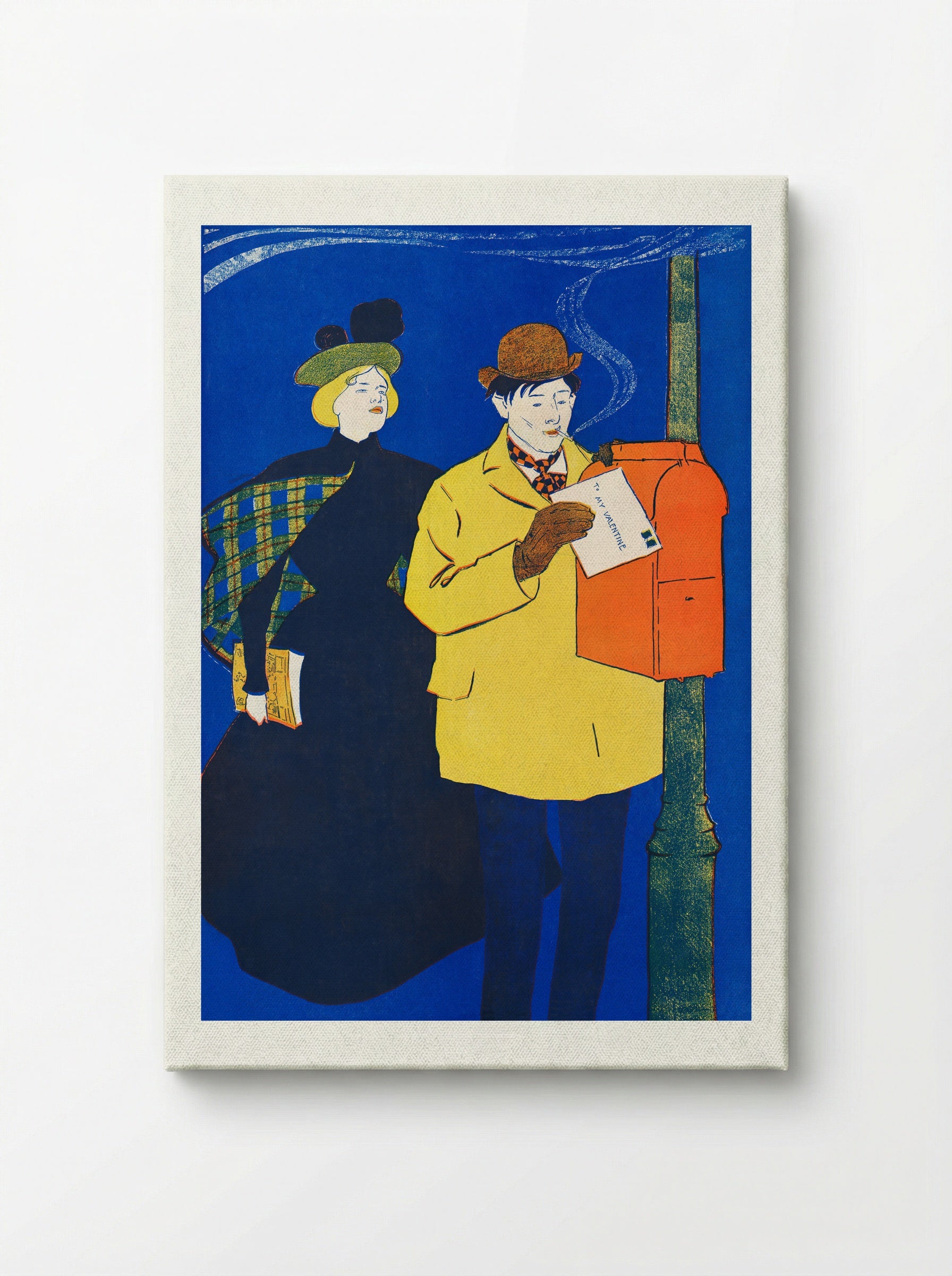 Man and Woman Sending Letter - Edward Penfield - Canvas