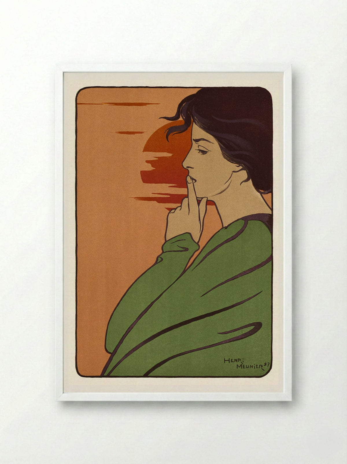 L'Heure du silence - Henri-Georges Meunier - Framed Print White