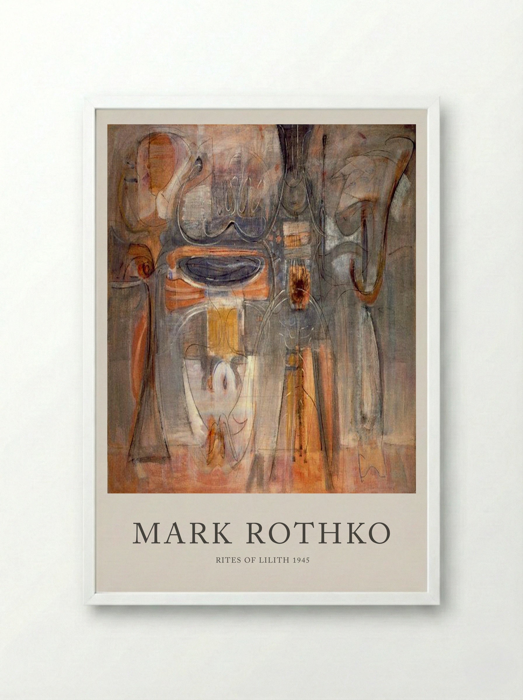 Rites of Lilith - Mark Rothko - Framed Print White