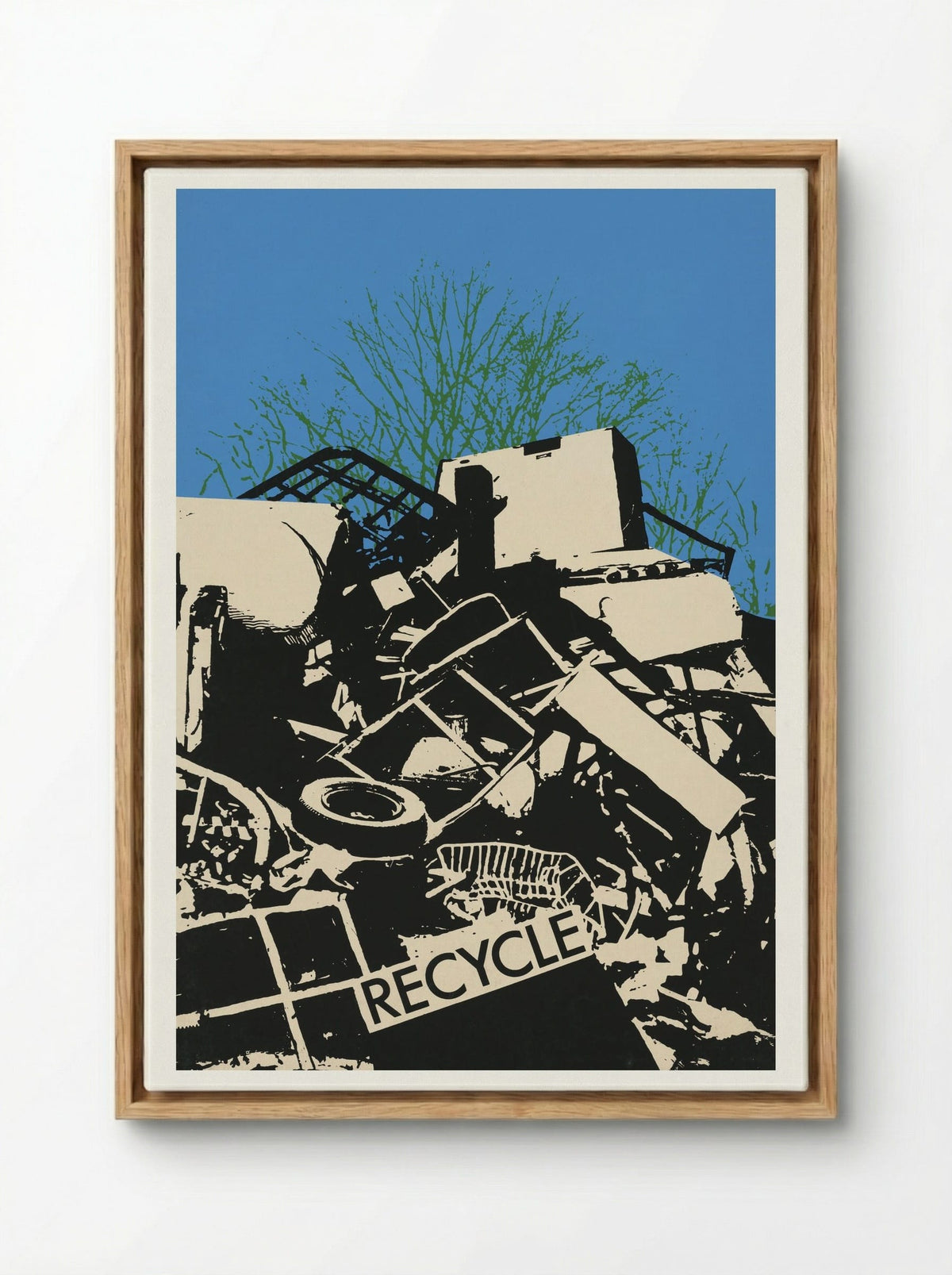 Recycle - Fine Art Print - Framed Canvas Wood