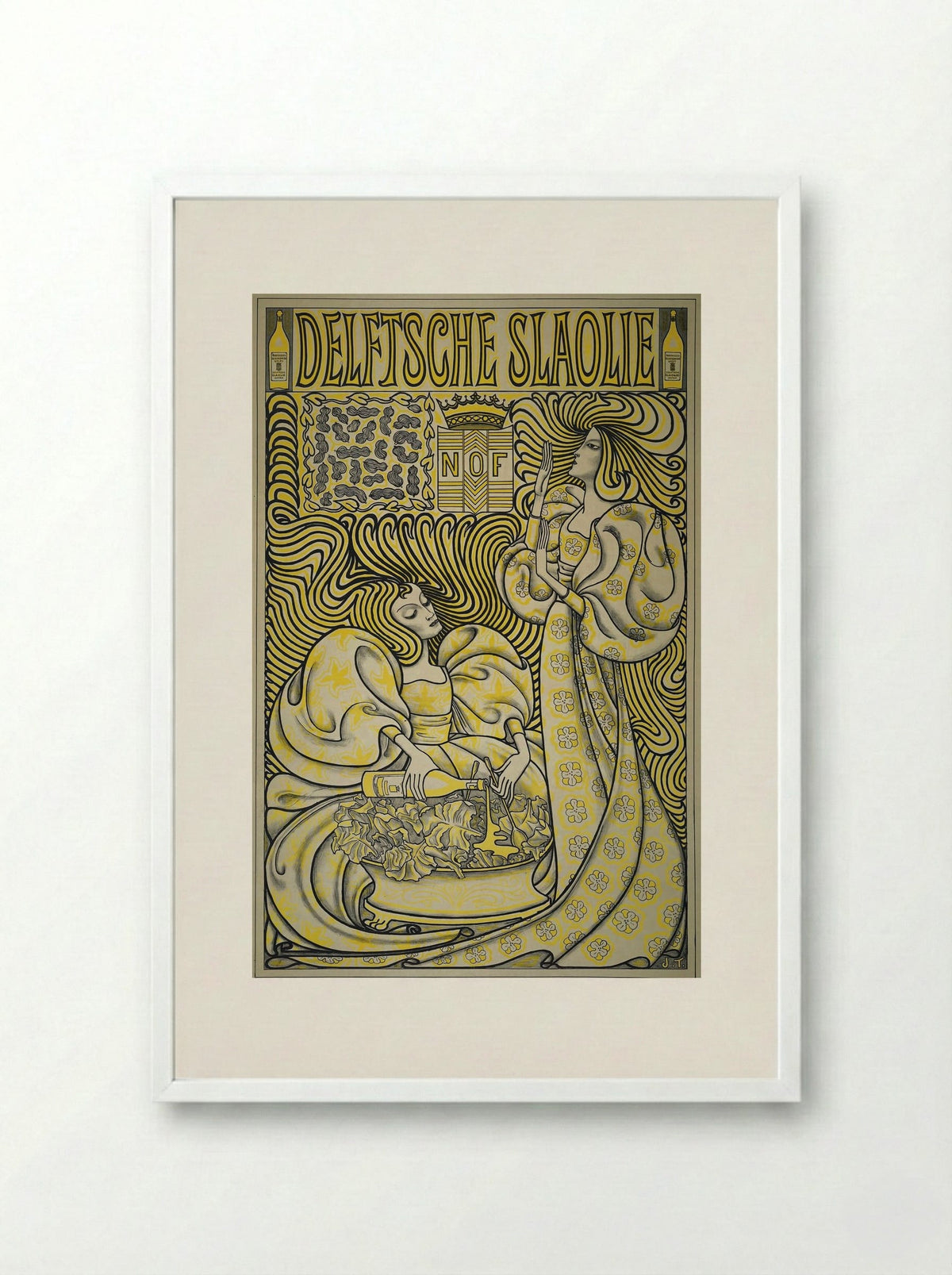 Poster for Delft Salad Oil - Jan Toorop - Framed Print White