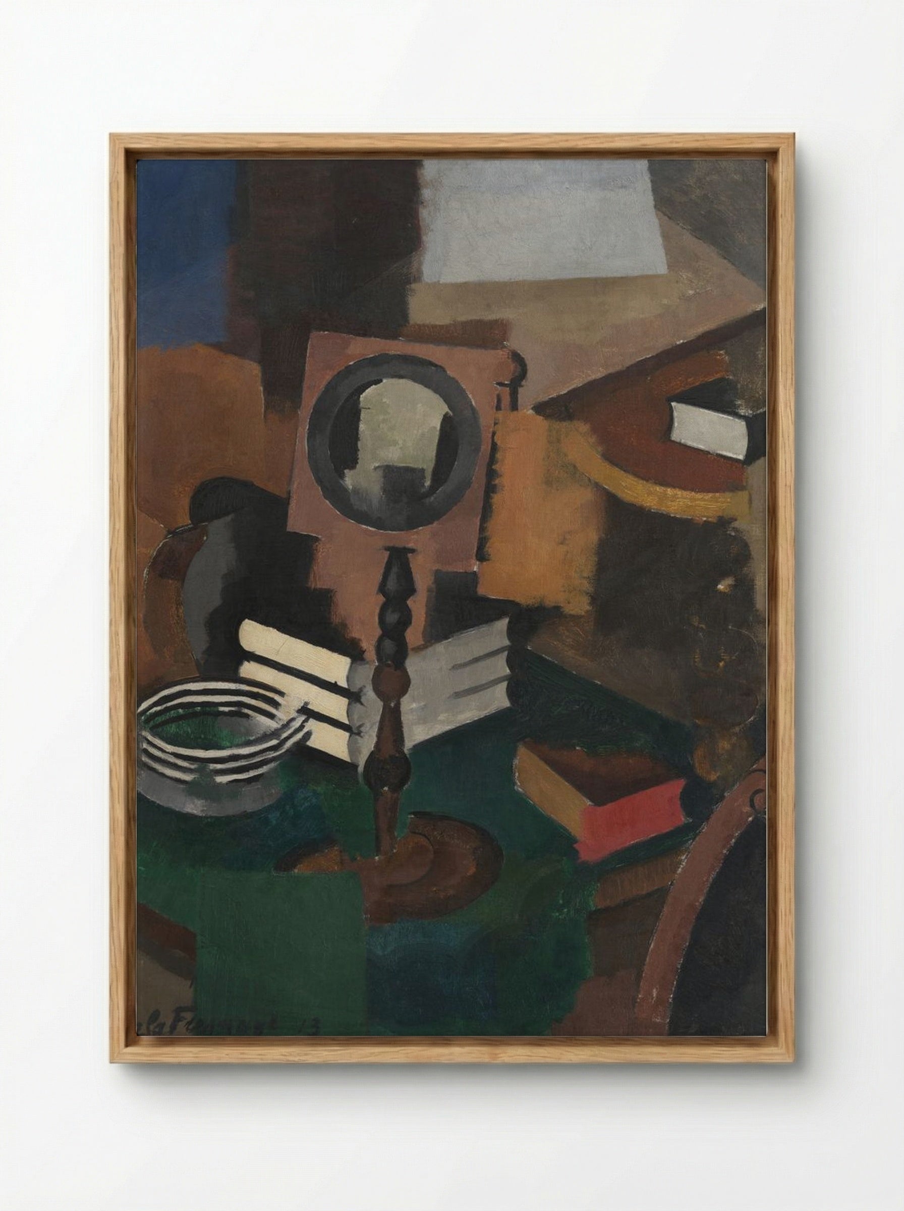 Still Life with Candlestick - Roger de La Fresnaye - Framed Canvas Wood