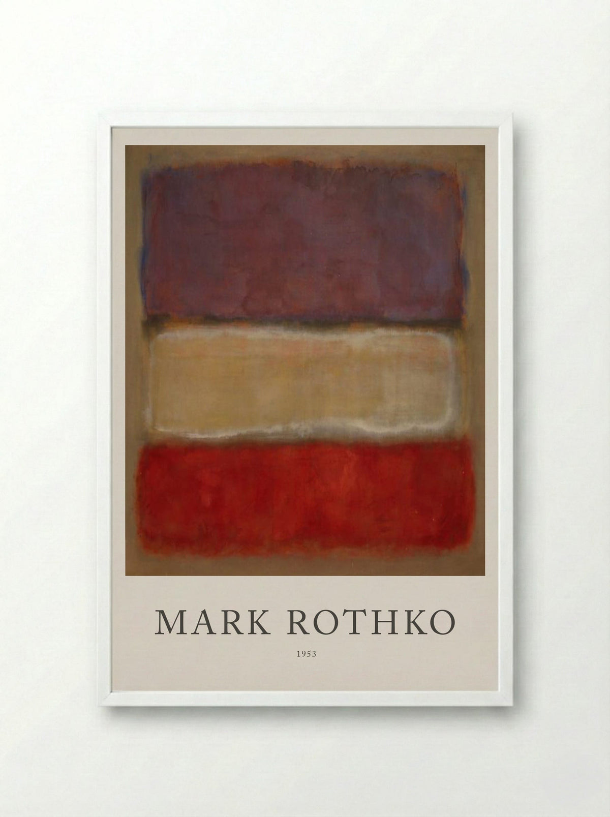 Untitled (Three Rectangles, Colour Field Painting) - Mark Rothko - Framed Print White